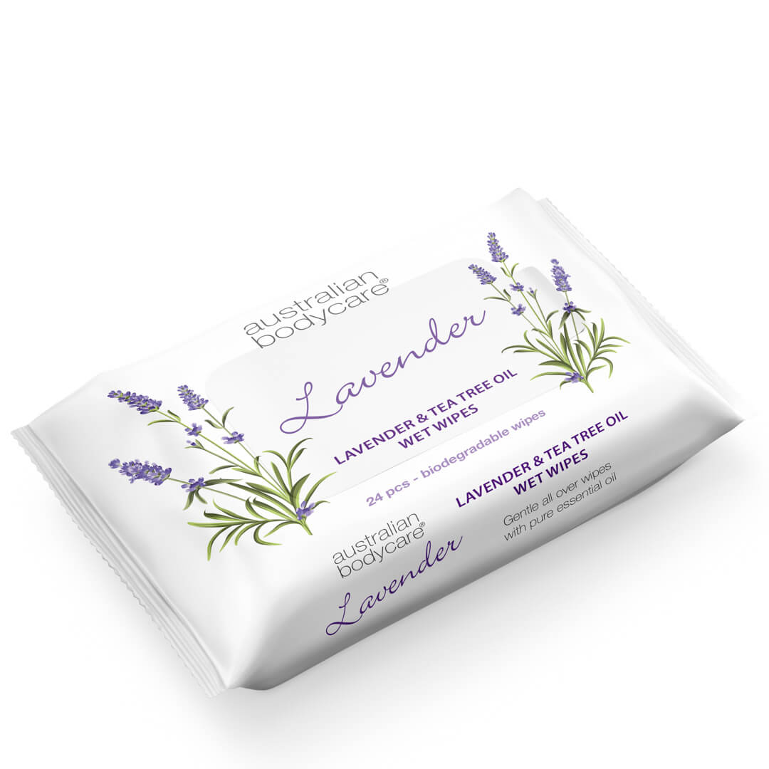 Salviette umidificate per adulti con Lavanda & Tea Tree Oil (24 pezzi) - Per la detersione e l’idratazione di viso e corpo