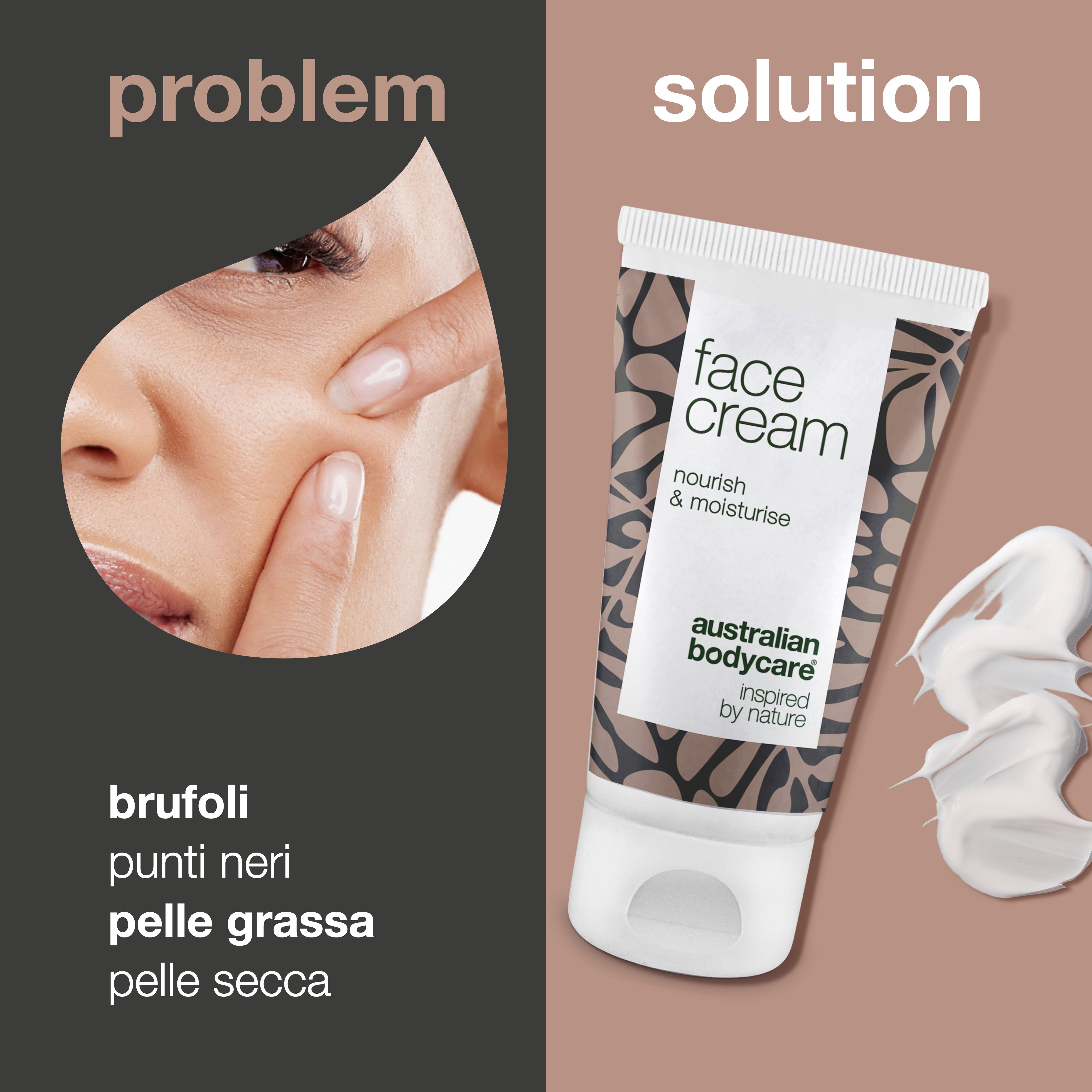 Crema viso all'albero del tè per brufoli e pelle congestionata - Crema idratante per il viso, perfetta per macchie, brufoli, pelle grassa e a tendenza acneica