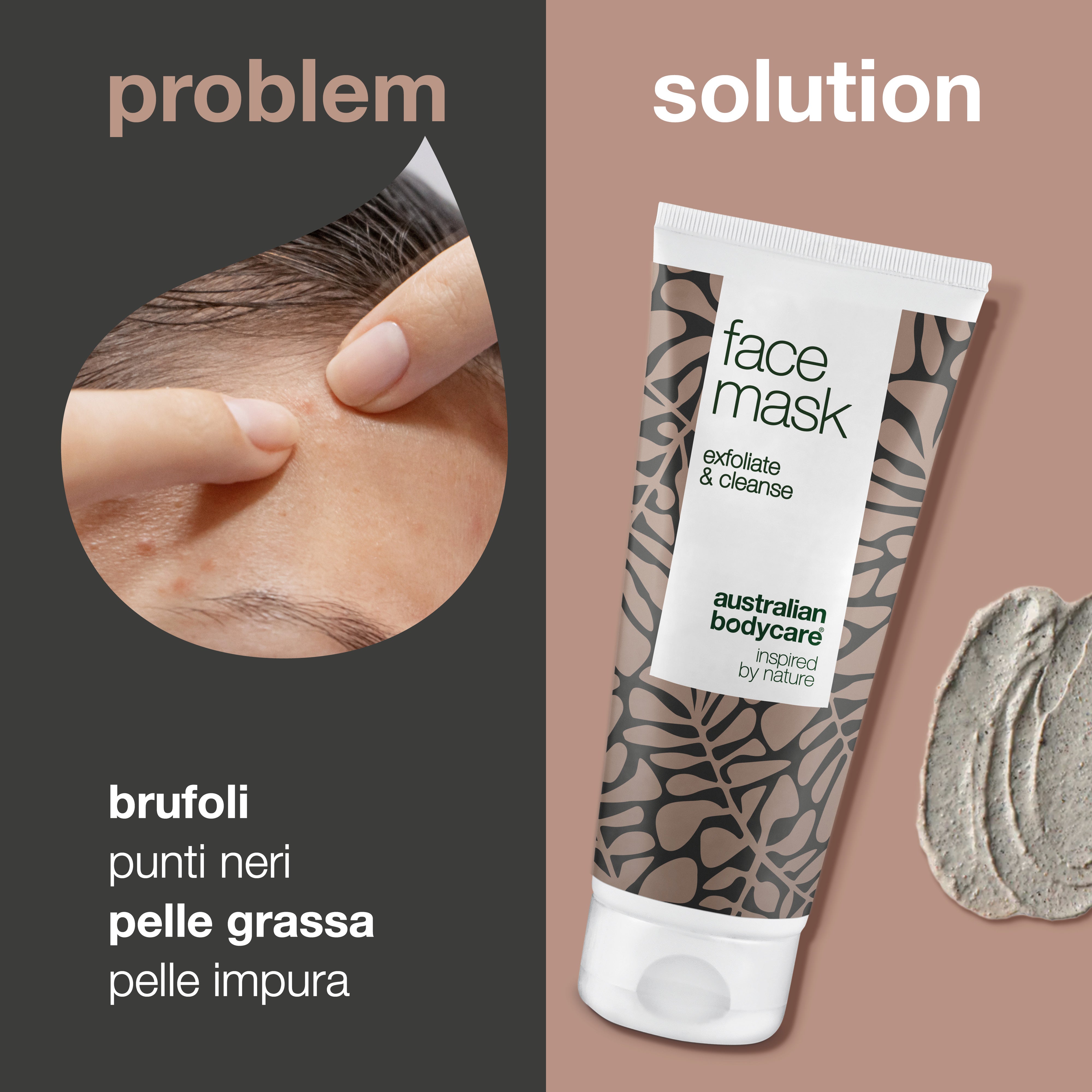 Maschera detergente viso per pelle congestionata e grassa - Maschera all'argilla per la pulizia profonda per uomini e donne per rimuovere punti neri e brufoli