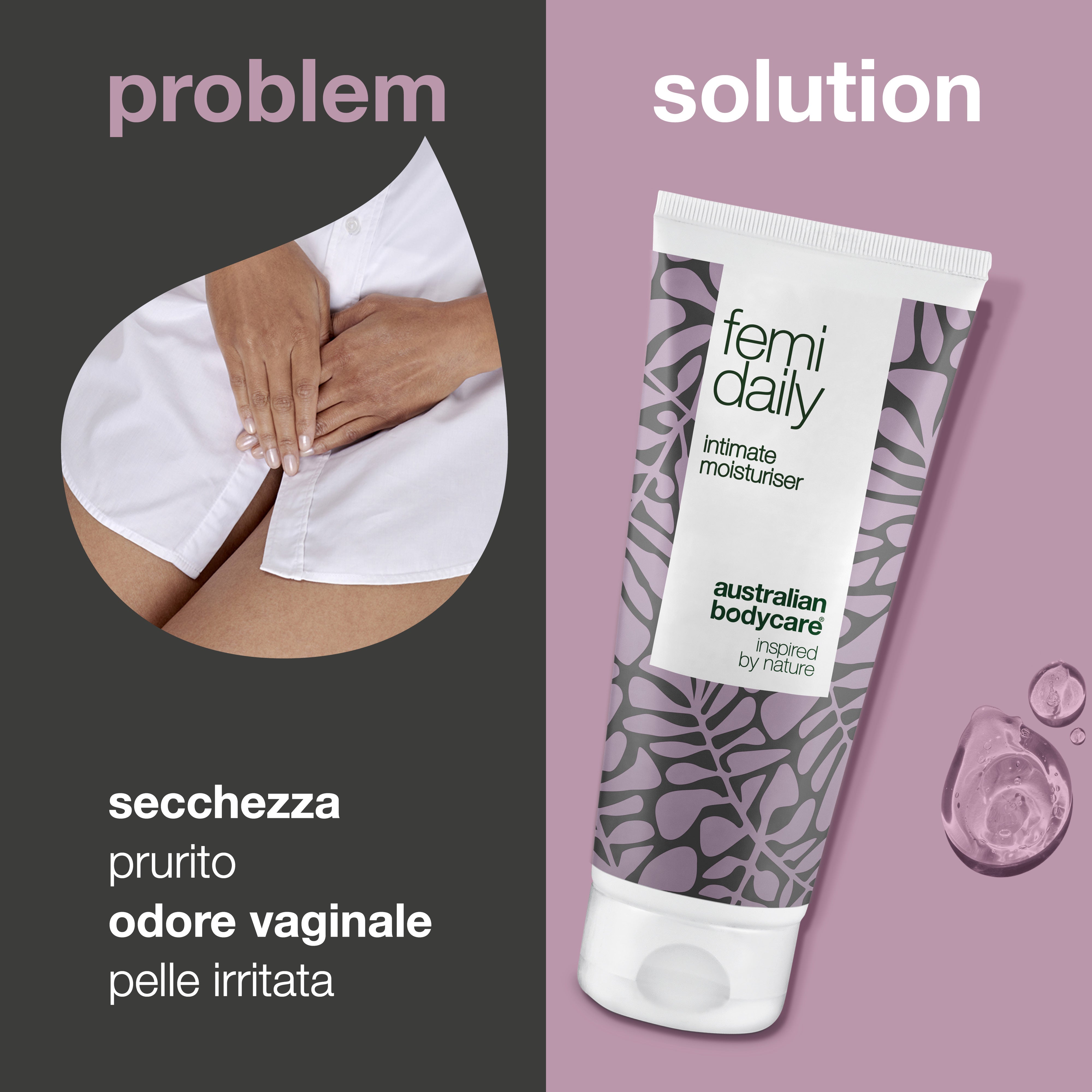 Gel intimo contro secchezza vaginale, prurito genitale e odore vaginale — Gel intimo per la cura quotidiana dei problemi intimi