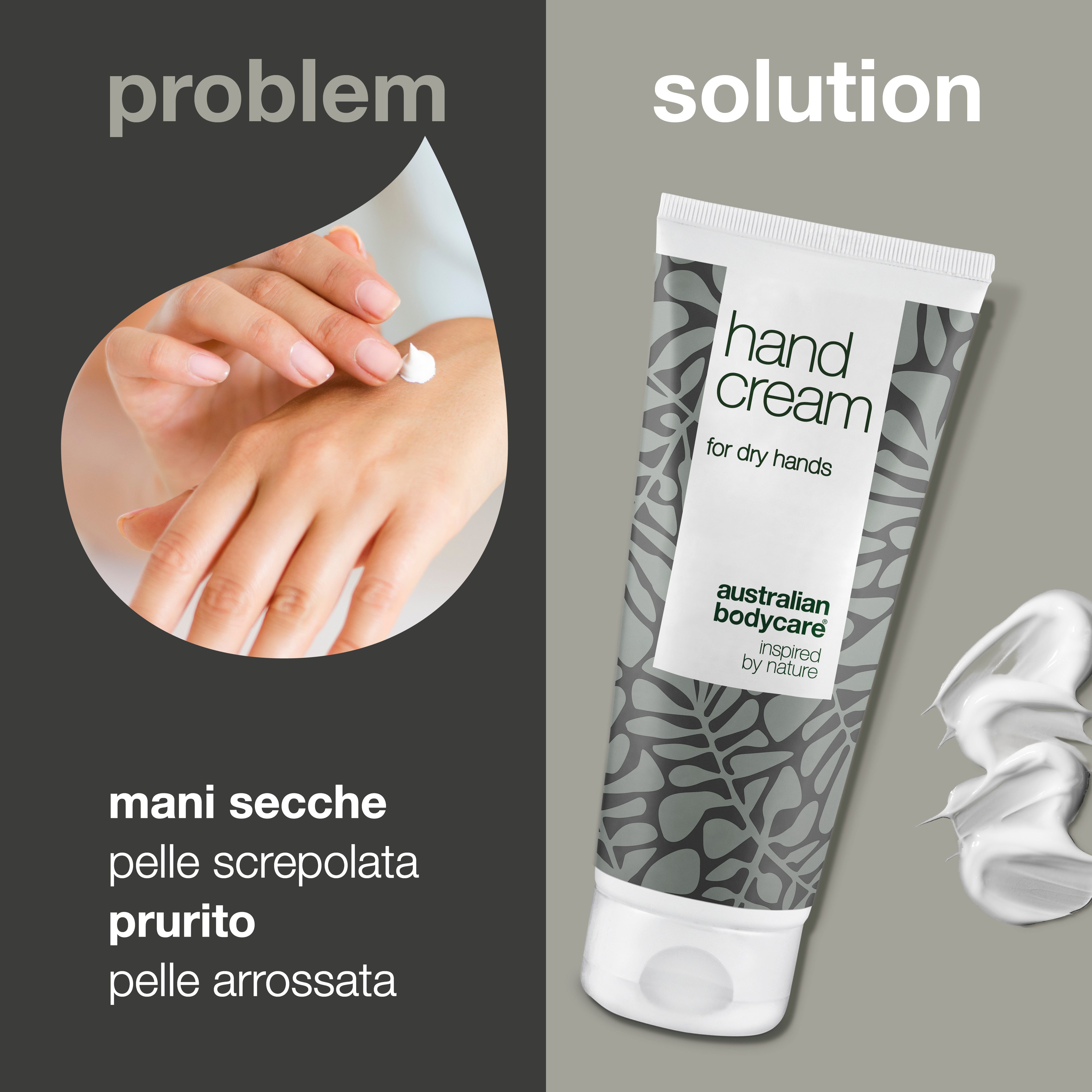 Crema mani Tea Tree per mani rosse e secche — Lozione per le mani per la cura quotidiana delle mani screpolate, irritate o con la pelle arrossata