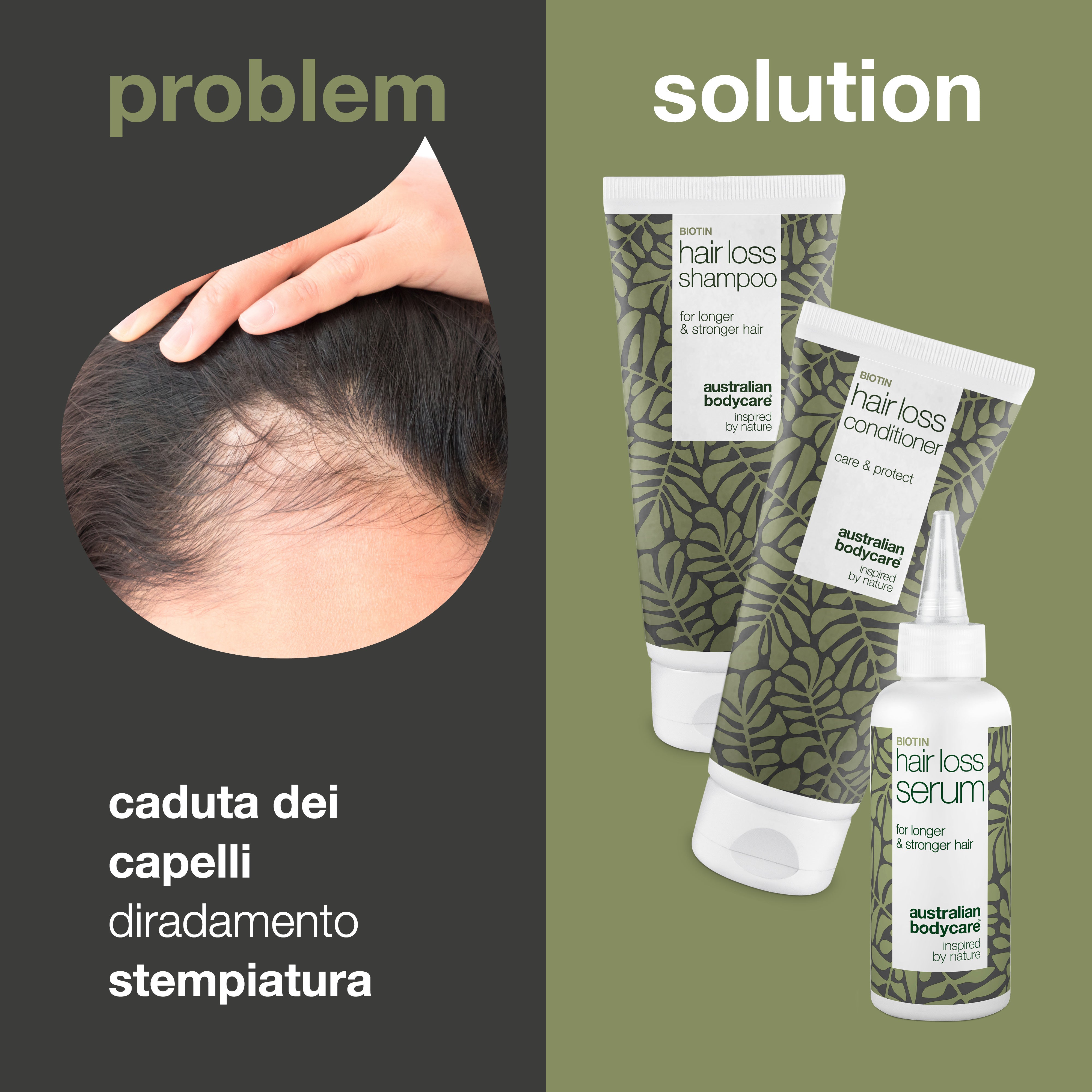 Kit Prodotti Anticaduta con Biotina e Capilia Longa — 3 Prodotti per Capelli Fini e Sottili, Caduta dei Capelli, Caduta dei Capelli e Diradamento dei Capelli