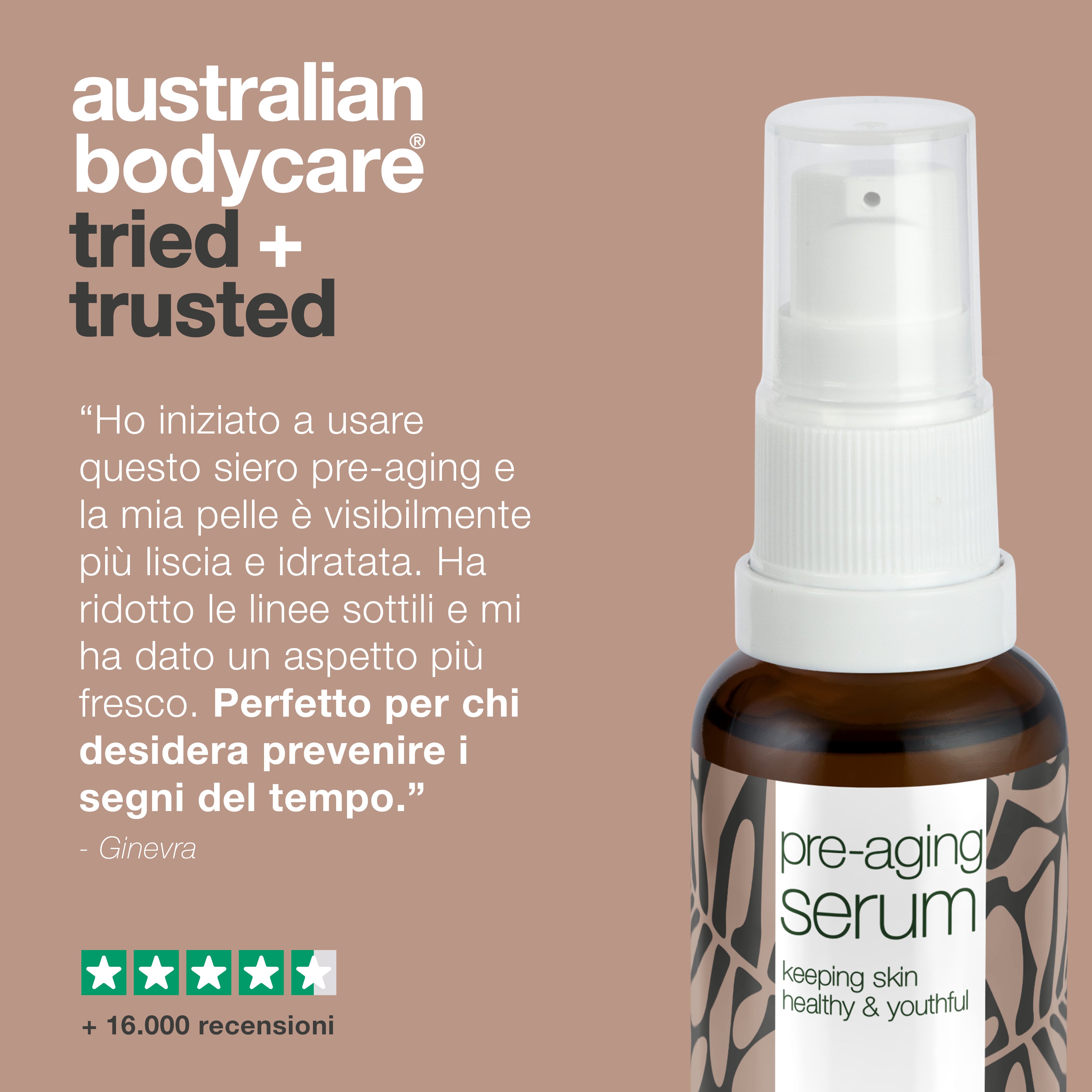 Siero viso pre-età per prevenire linee sottili e rughe — Siero viso con acido ialuronico, peptidi e caffeina per prevenire i segni dell'invecchiamento
