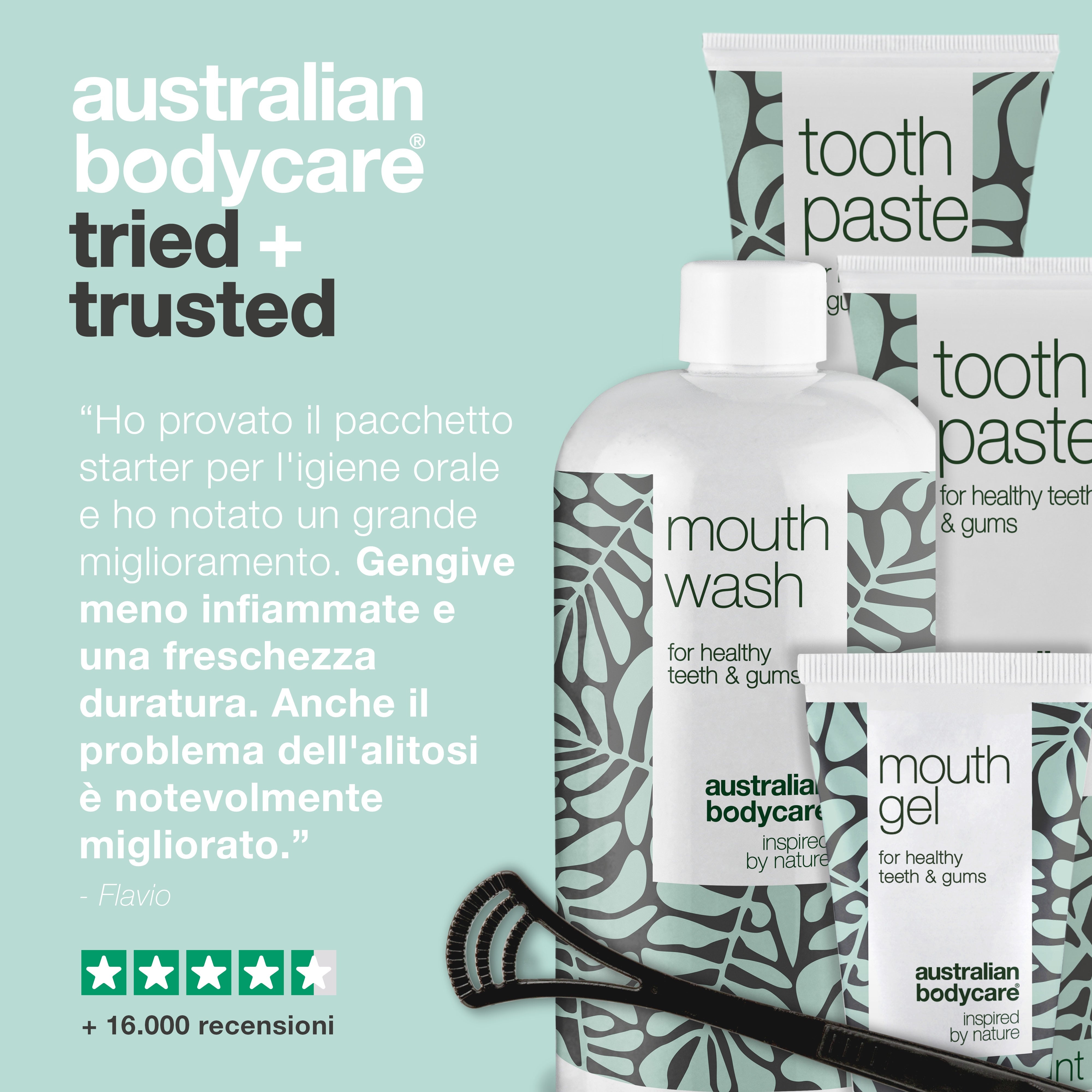 Starter Kit 5 Prodotti Orali — Starter Kit per una buona igiene orale e la cura della malattia parodontale e dei funghi