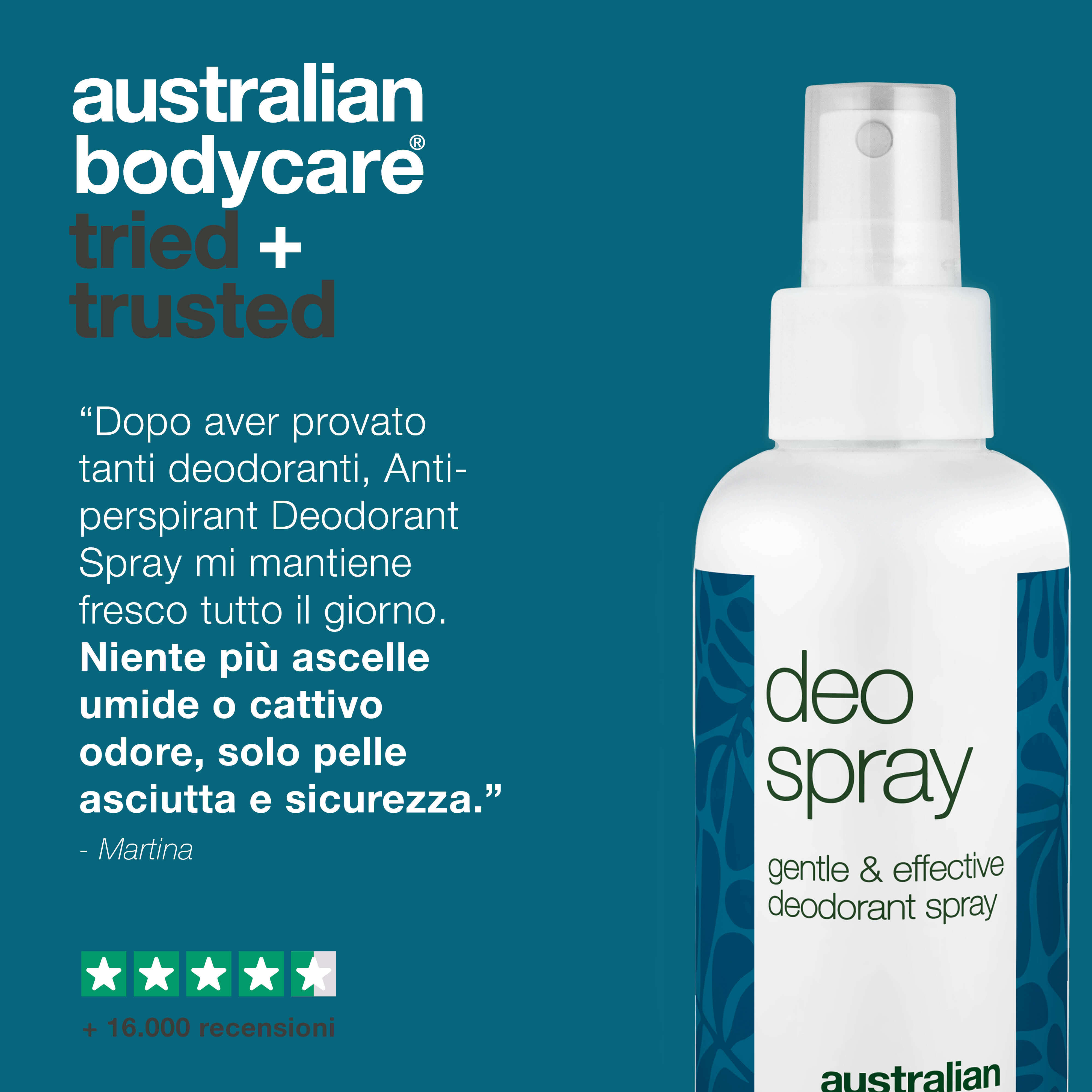 Deodorante spray antitraspirante - Combatte il sudore e gli odori - Controlla il sudore e gli odori con questo deodorante spray a lunga durata. Dermatologicamente testato e adatto a tutti i tipi di pelle.