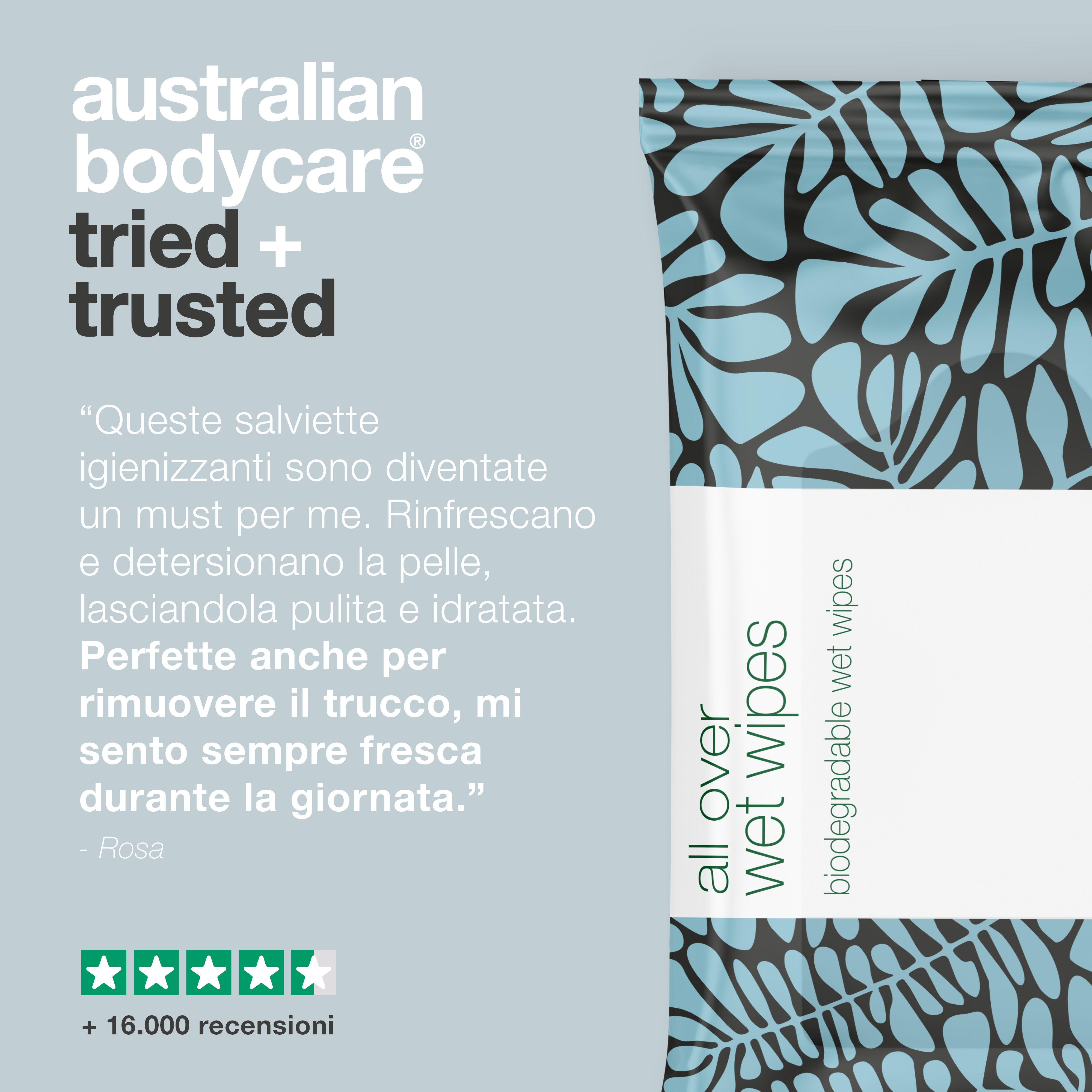 Salviette umidificate all'olio di melaleuca per adulti (x36) — Un prodotto efficace per pulire e rinfrescare la pelle