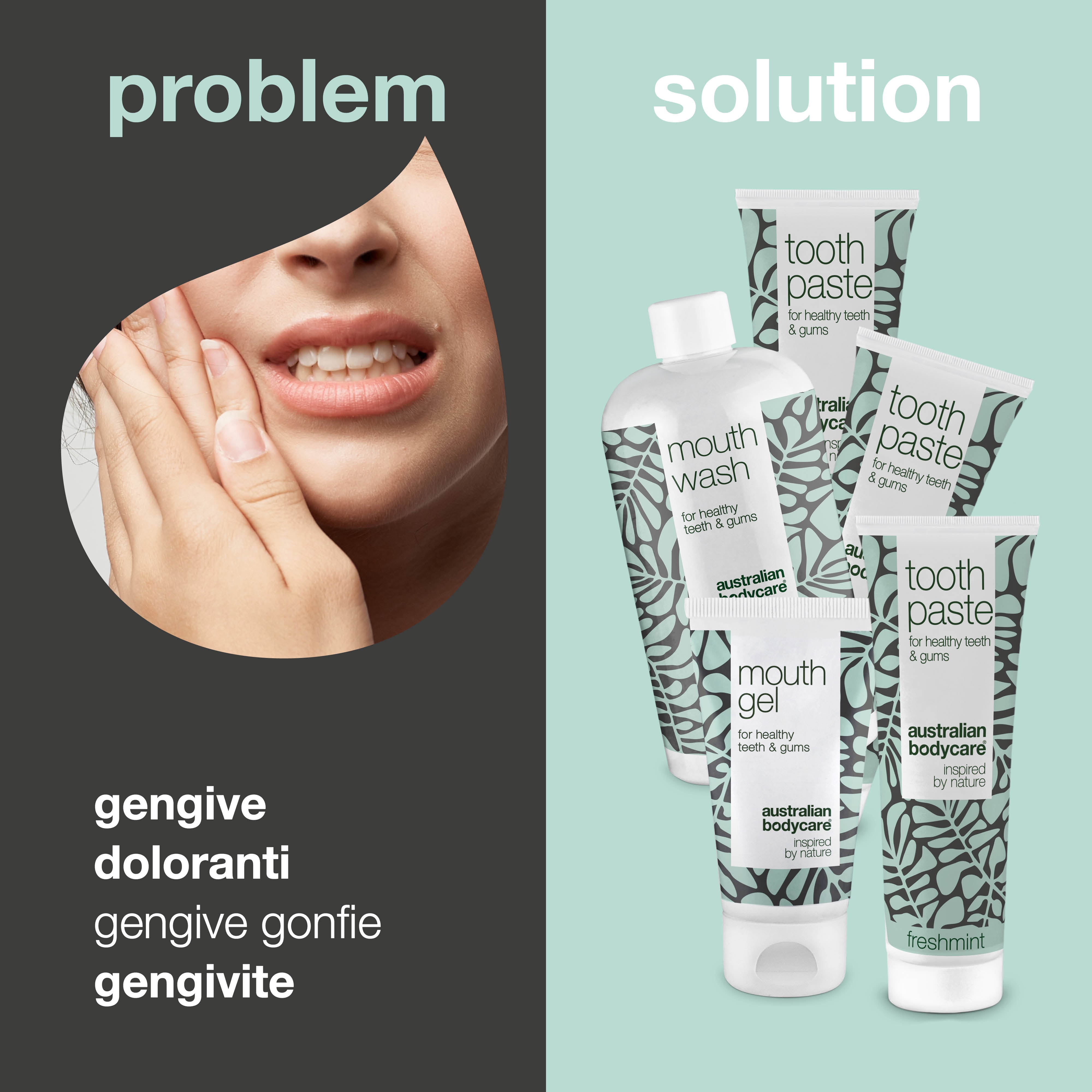 Pacchetto per la cura delle gengive gonfie: 5 prodotti per alleviare e prevenire gengive gonfie e doloranti