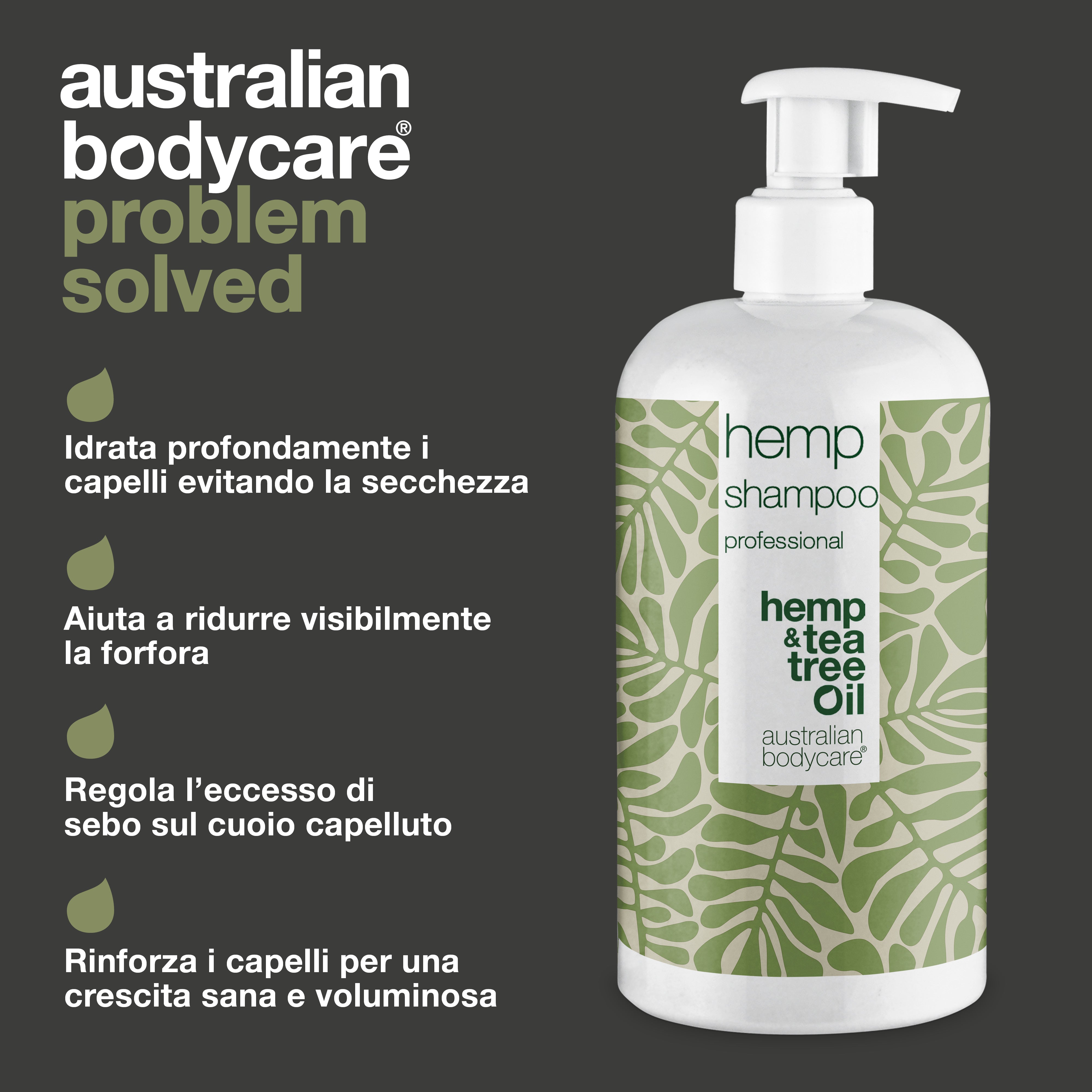 Shampoo alla canapa per capelli secchi e cuoio capelluto equilibrato — Lo shampoo alla canapa idrata e nutre in profondità aiutando a mantenere un cuoio capelluto equilibrato e sano.