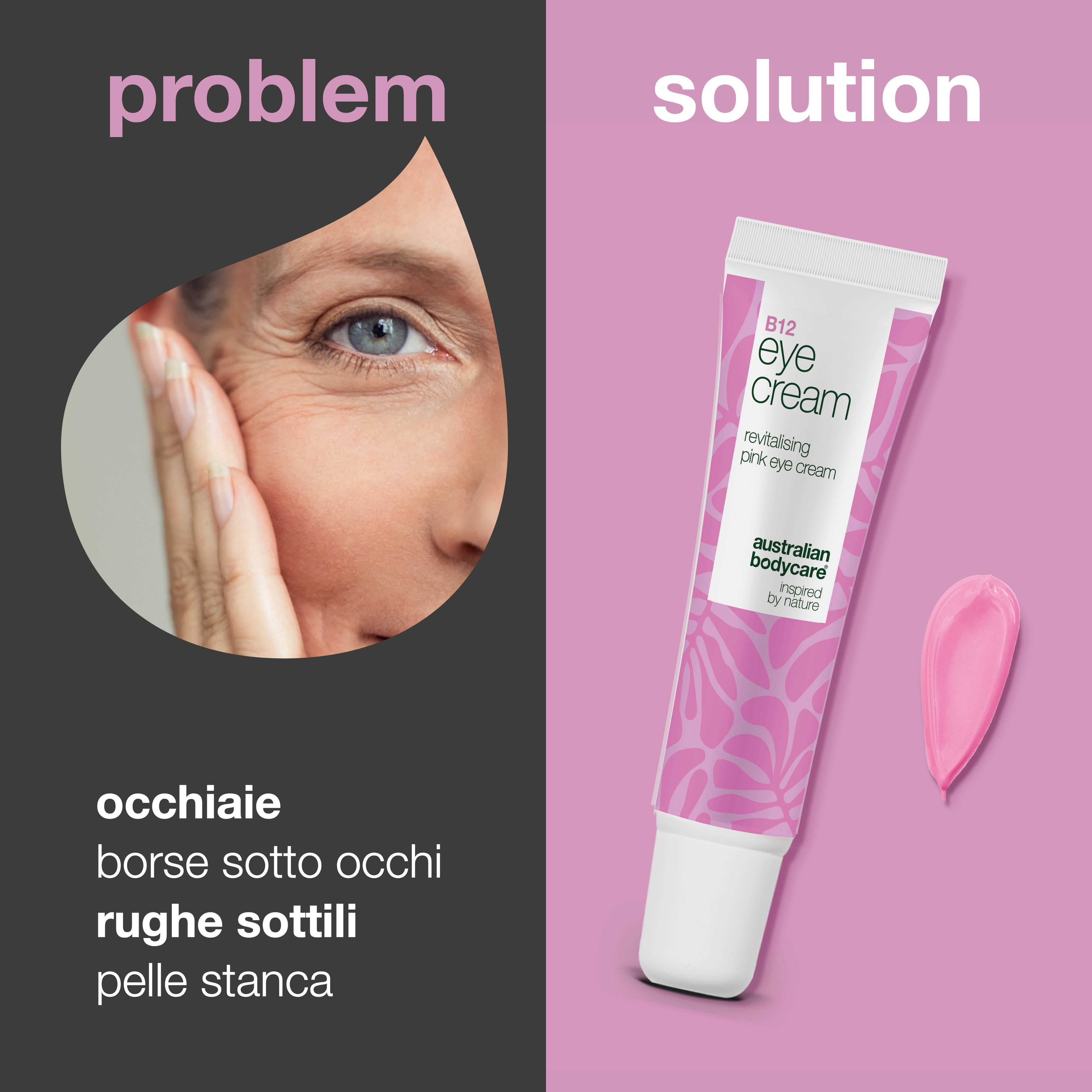 Crema occhi B12 contro borse, occhiaie e linee sottili — Crema occhi B12 che riduce efficacemente borse, occhiaie e linee sottili. Idratante e rassodante.