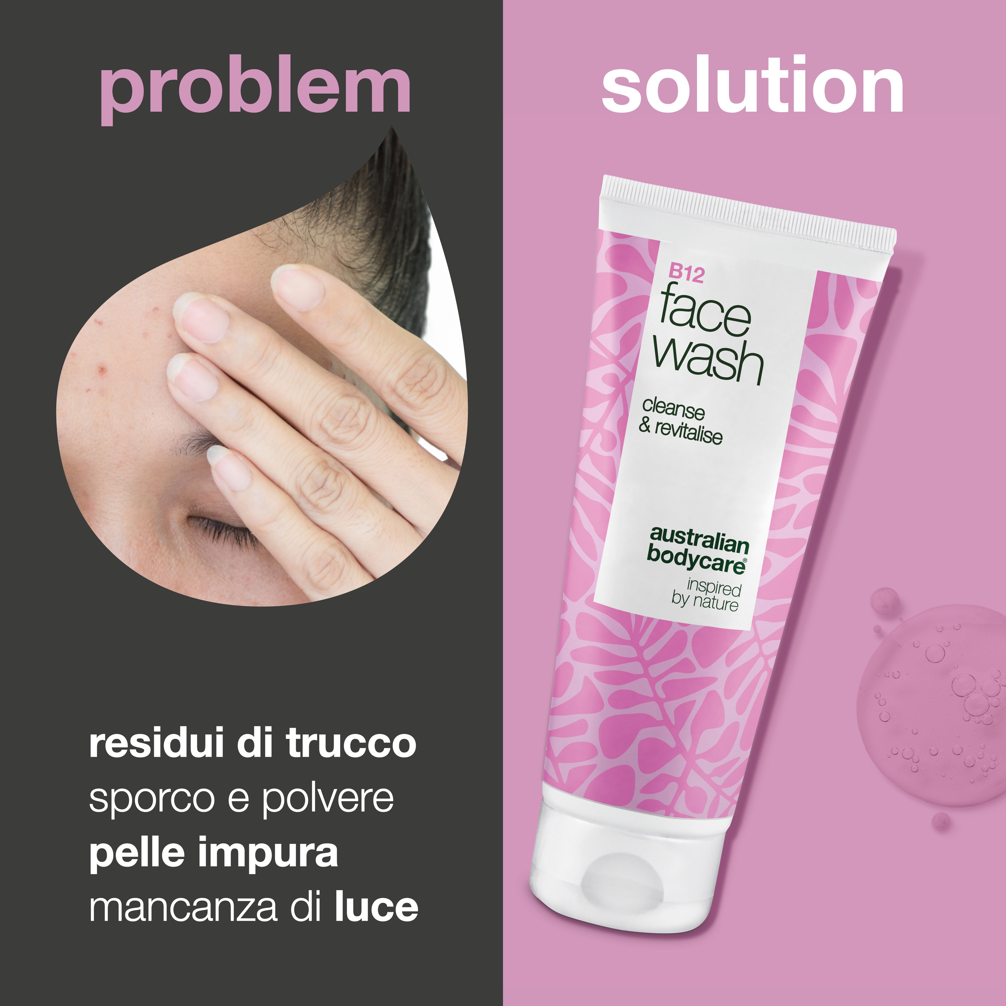 B12 Face Wash - Detergente quotidiano per sporco e impurità - Efficace detergente viso B12 che rimuove il trucco e le impurità. Ottieni una pelle pulita, naturalmente luminosa e ben curata.