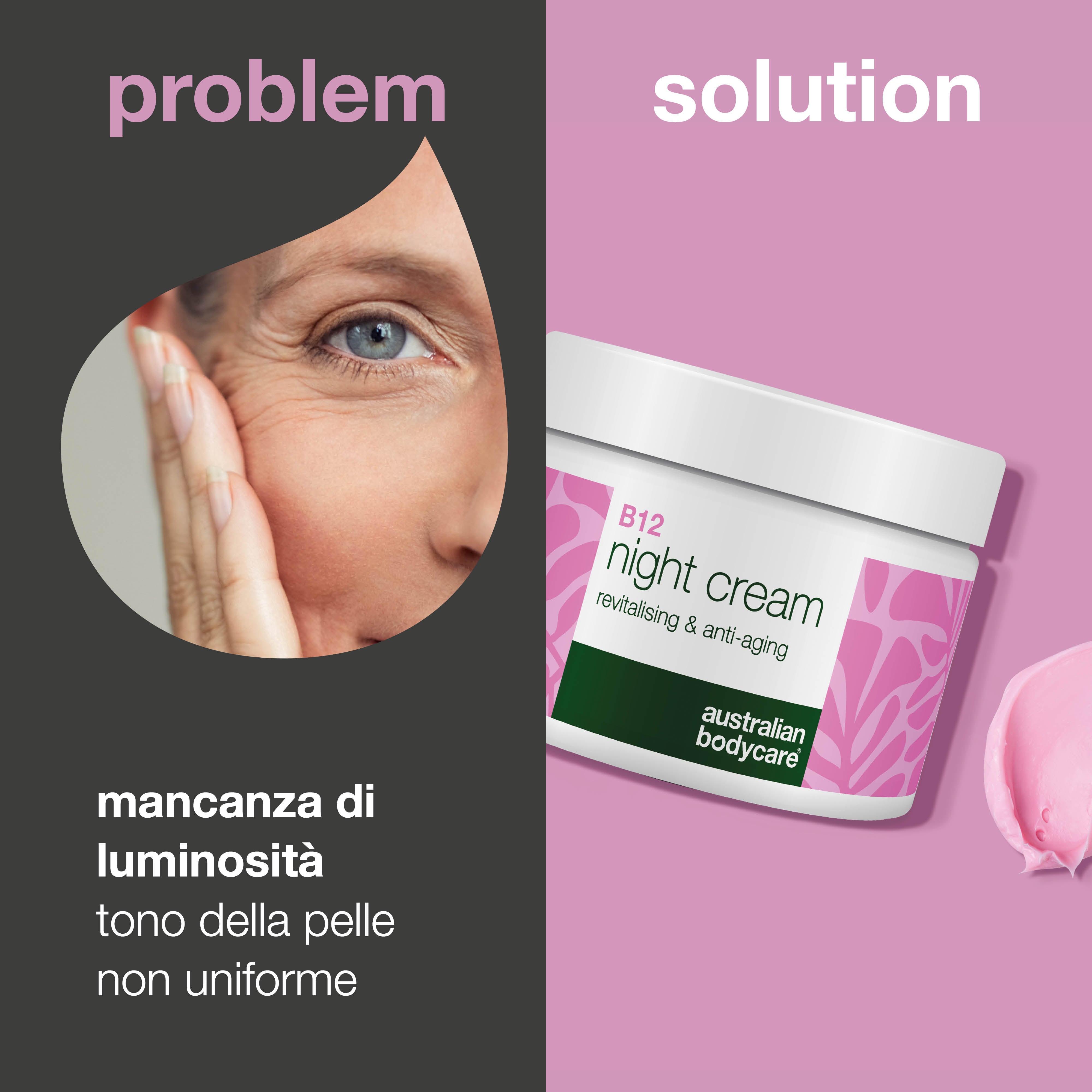 B12 Night Cream – Trattamento nutriente antietà per una pelle luminosa – B12 Night Cream idrata, rassoda e rivitalizza la pelle con una luminosità naturale.