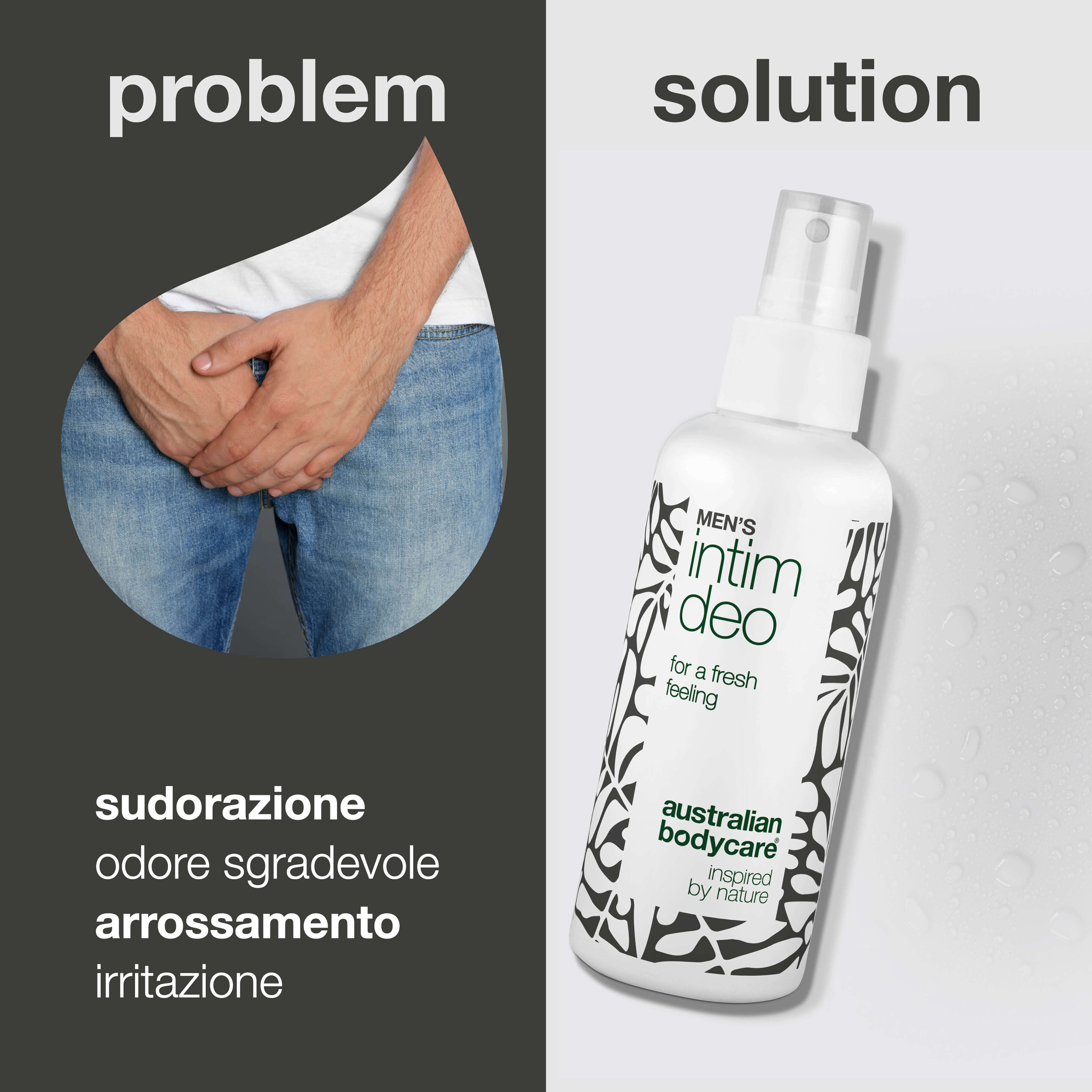 Deodorante intimo uomo contro sudore, odori e irritazioni — Deodorante intimo uomo contro sudore, cattivi odori e fastidi. Per una sensazione di freschezza e comfort tutto il giorno.