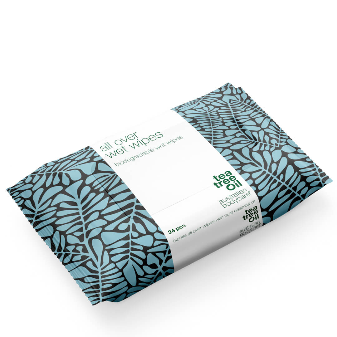 Salviette igienizzanti corpo e mani con Tea Tree Oil (24 pezzi) - Detergono e rinfrescano efficacemente la pelle del corpo