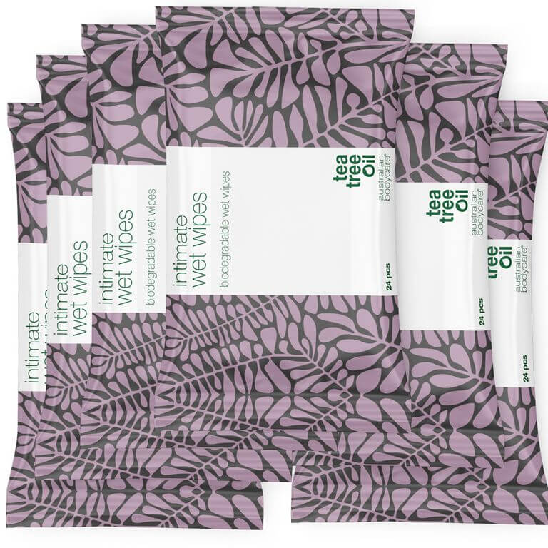 Salviette intime uomo e donna con Tea Tree Oil (24 pezzi) - Per la cura intima quotidiana contro cattivo odore intimo, secchezza vaginale e prurito intimo