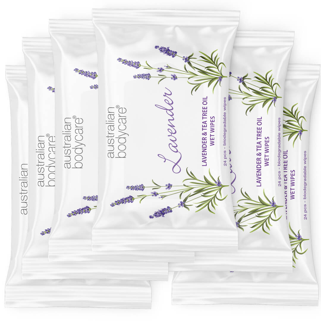 Salviette umidificate per adulti con Lavanda & Tea Tree Oil (24 pezzi) - Per la detersione e l’idratazione di viso e corpo