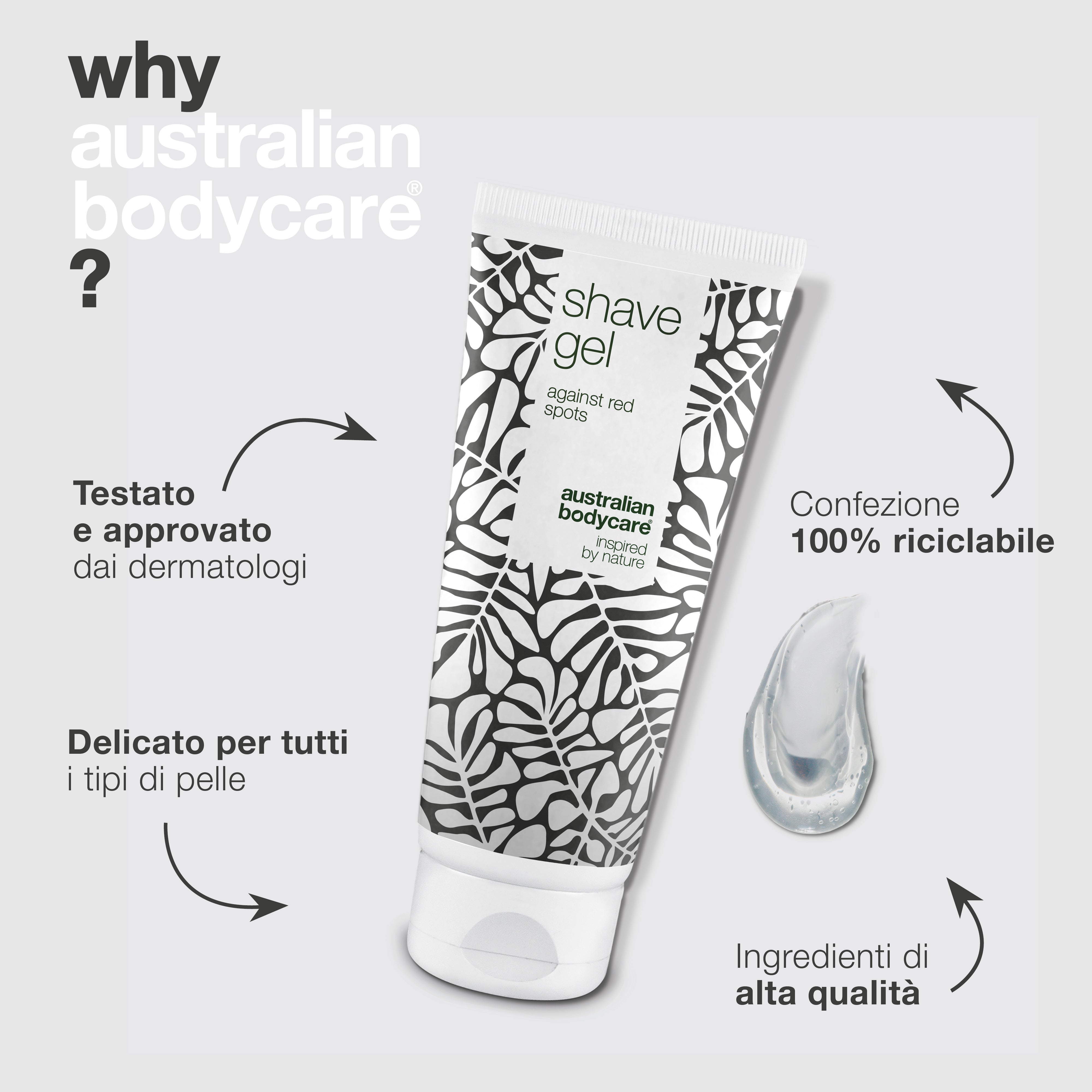 Gel da barba per bruciature e foruncoli da rasatura — Gel da barba per prevenire eruzioni cutanee e peli incarniti