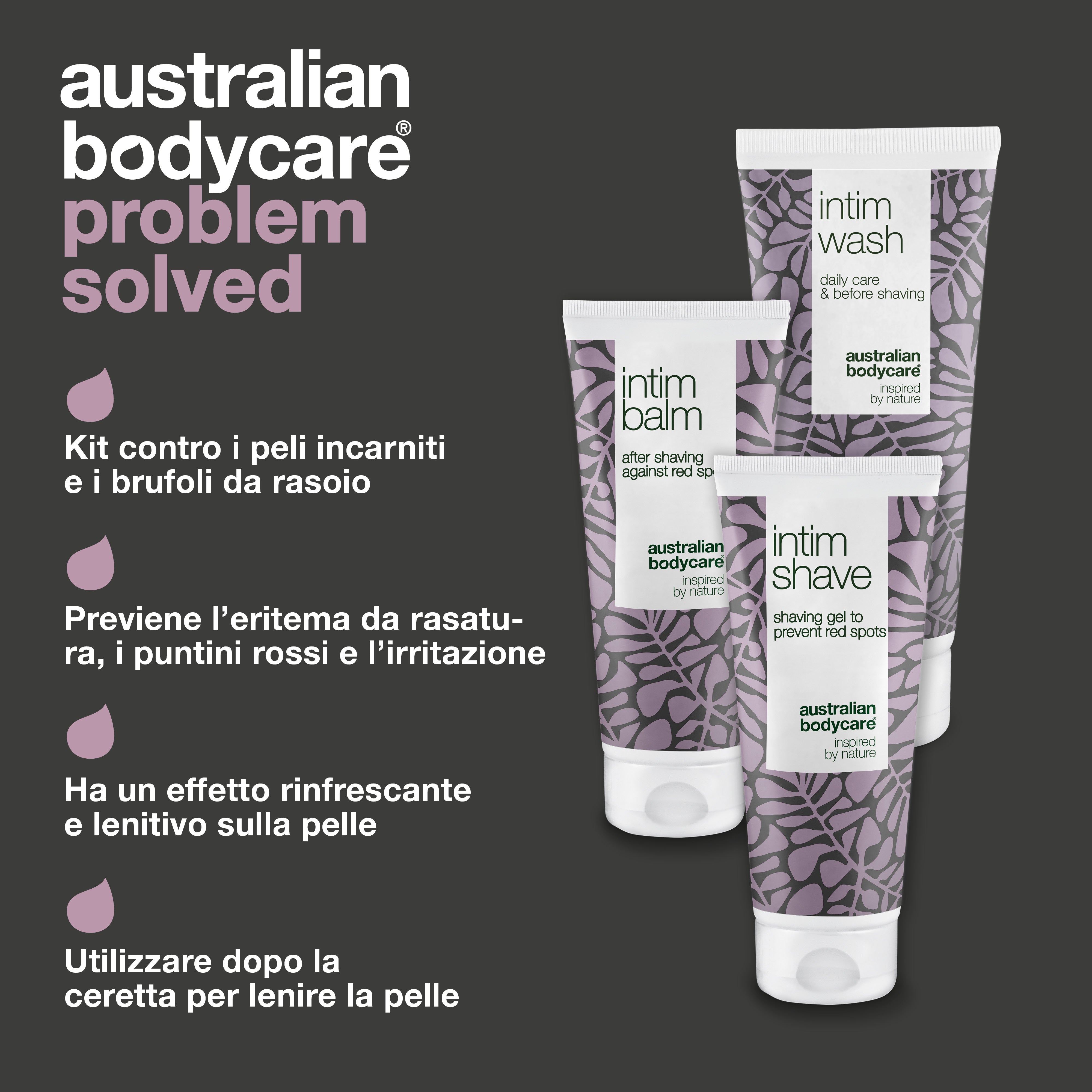 Set per rasatura intima per irritazioni ed eruzioni cutanee da rasoio — 3 prodotti per prevenire irritazioni, irritazioni da rasoio e peli incarniti dopo la rasatura intima