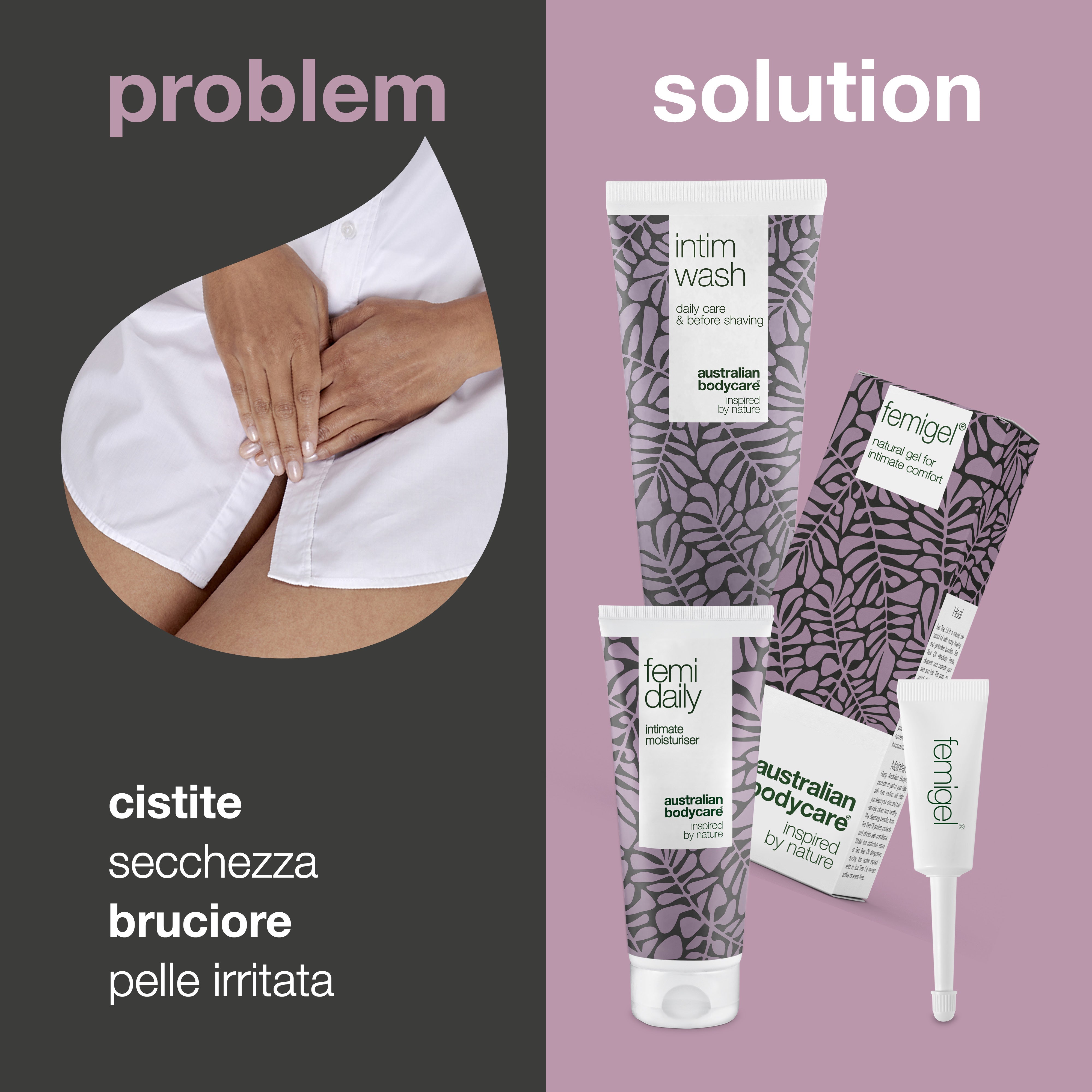Kit di 3 prodotti per la cura e l'igiene intima — Per prevenire la secchezza vaginale, il prurito genitale, l'odore vaginale o altri disturbi intimi