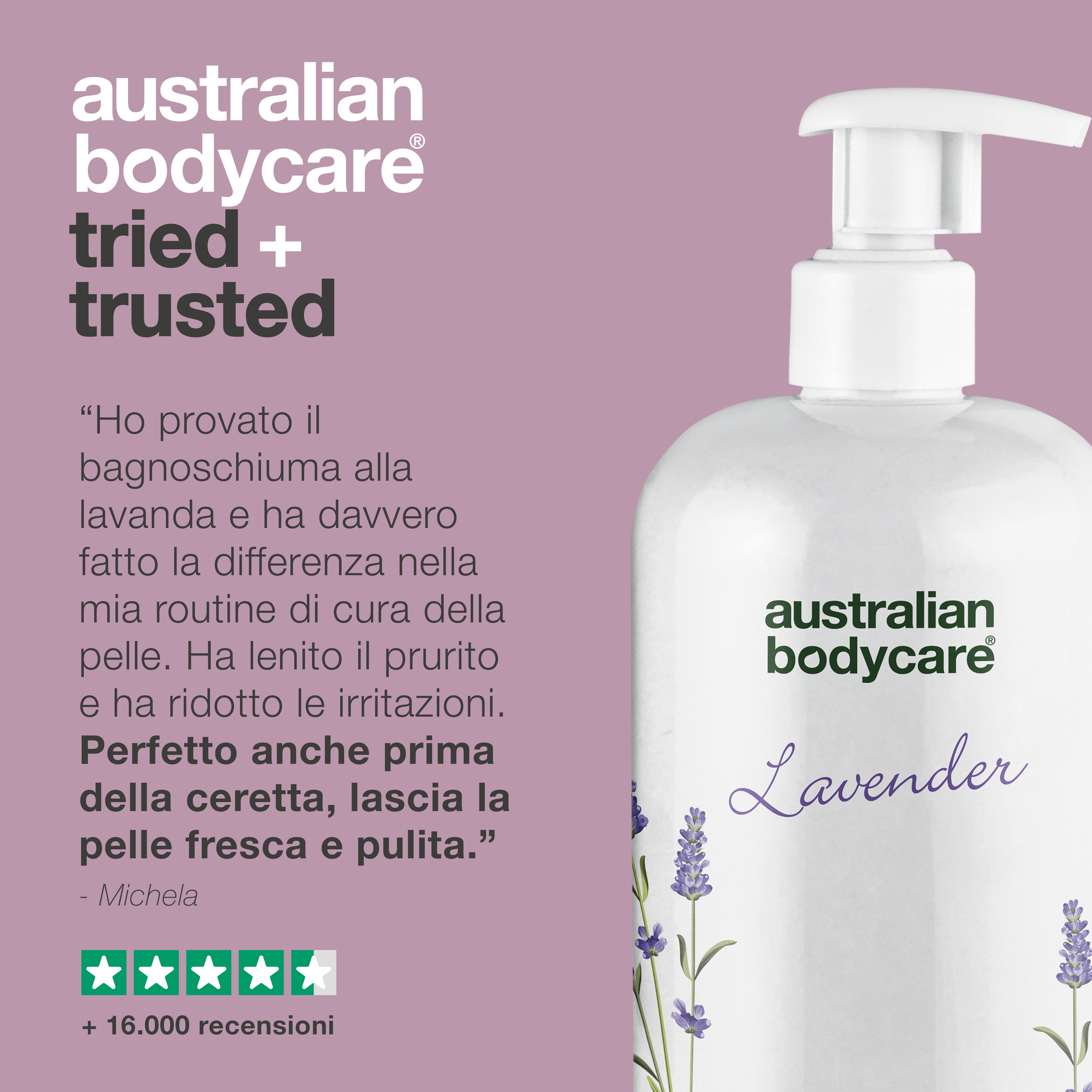 Detergente professionale per la pelle alla lavanda: gel doccia professionale con olio di melaleuca e lavanda per lavare il corpo ogni giorno