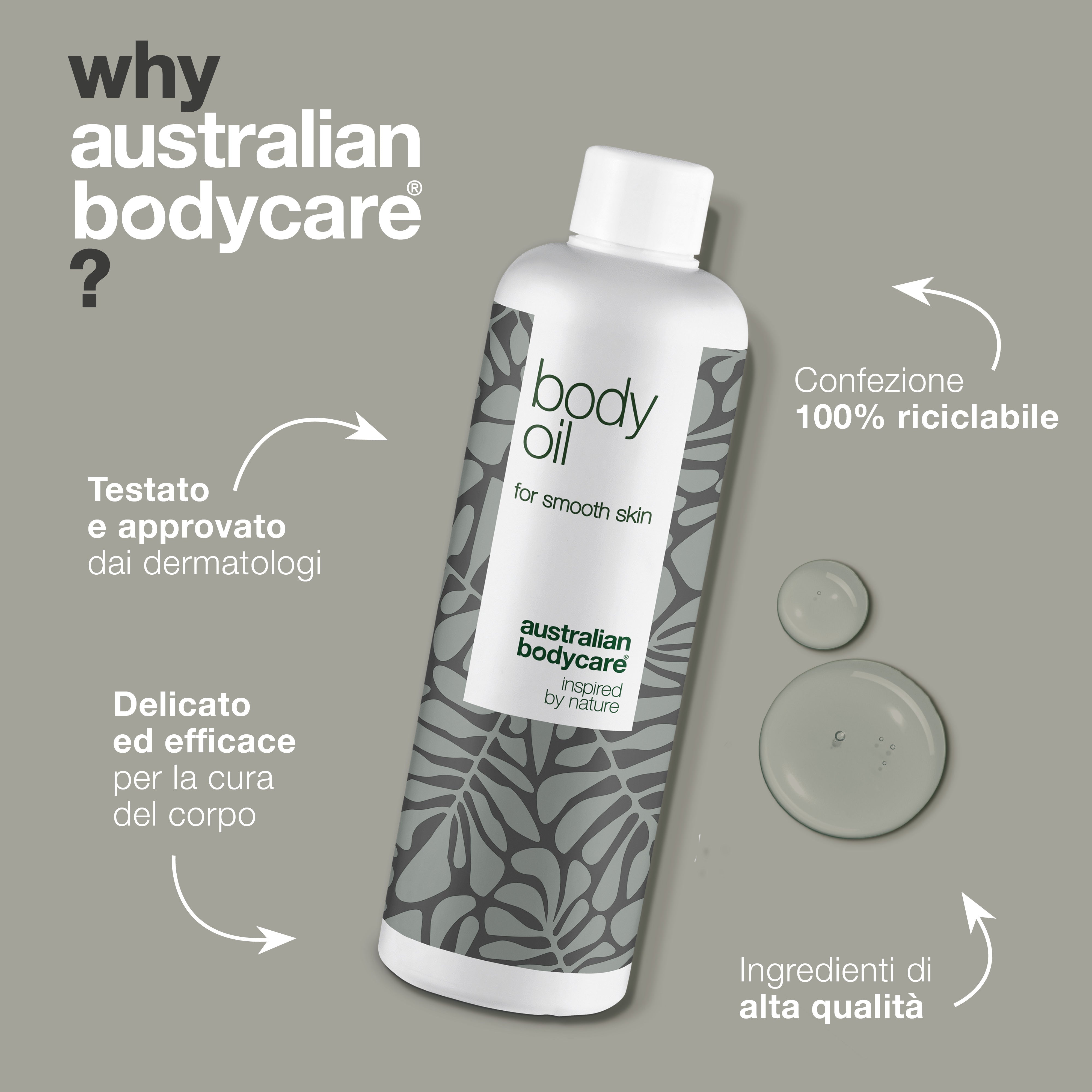 Body Oil – Riduce smagliature, cicatrici e macchie scure — Body Oil riduce smagliature, cicatrici e macchie. Con olio di mandorle, squalano e vitamina E, idrata e rende la pelle più morbida.