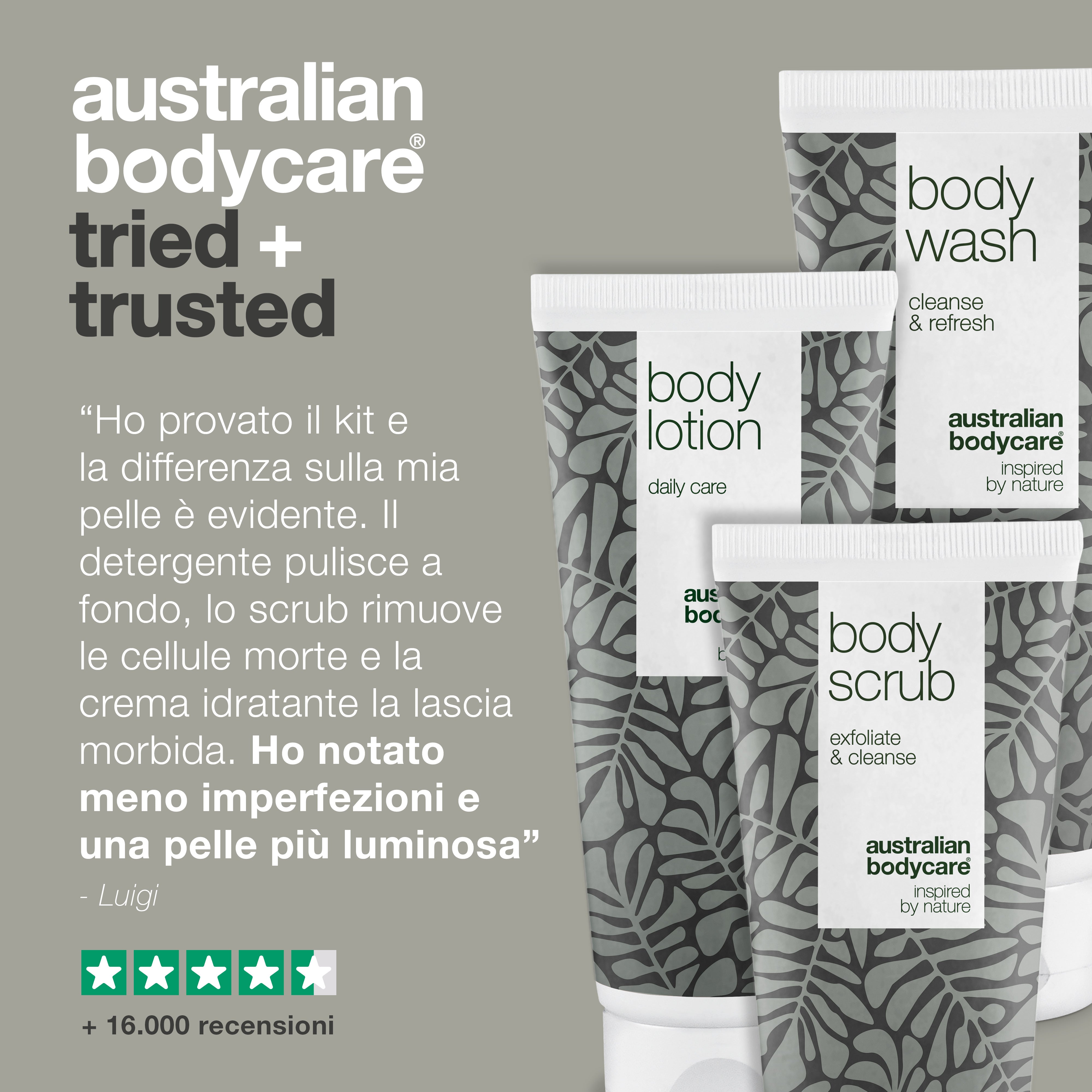 Kit per punti neri e brufoli sulla schiena — 3 prodotti con Tea Tree Oil naturale