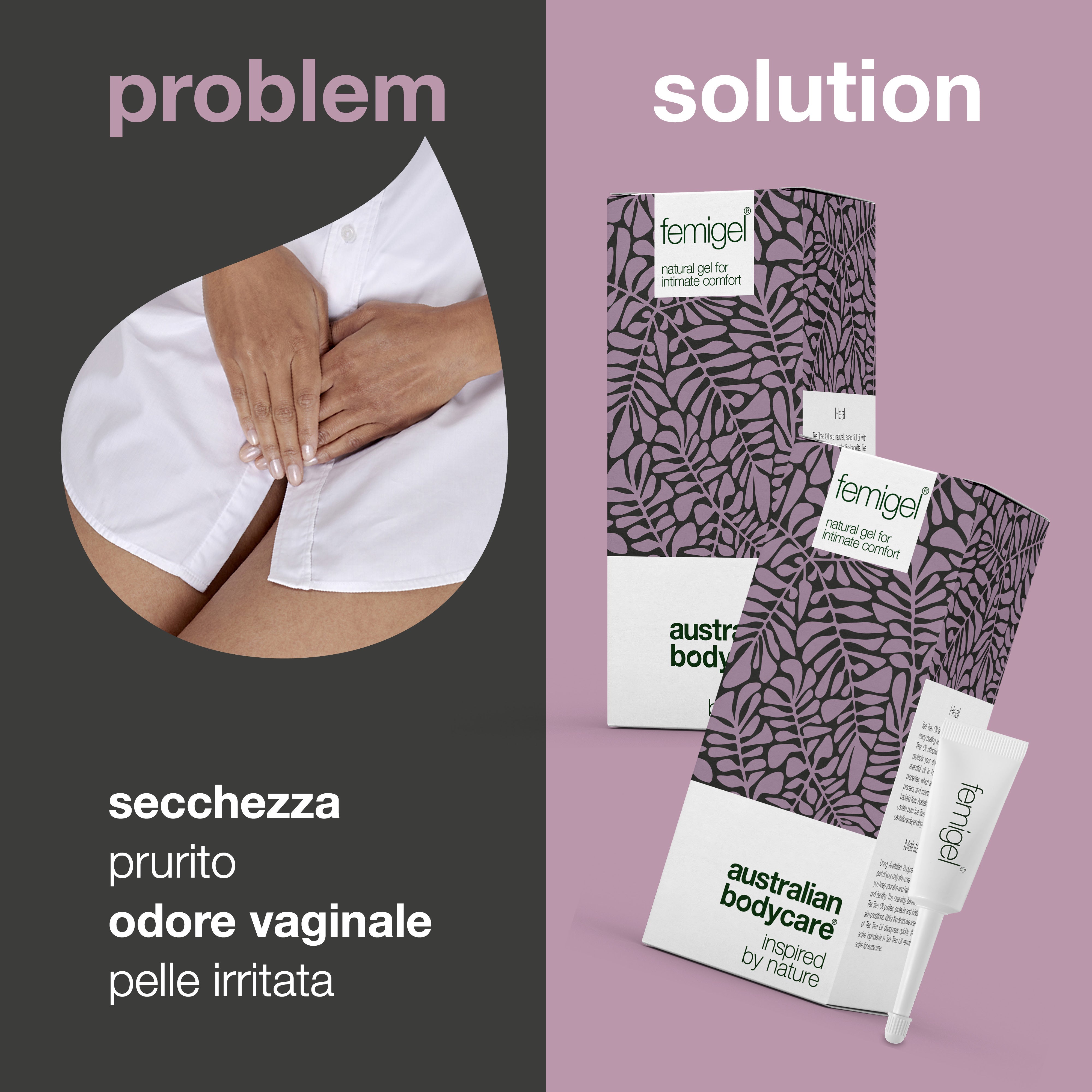 30 x Femigel Gel intimo — Gel nutriente contro la secchezza vaginale e l'odore vaginale