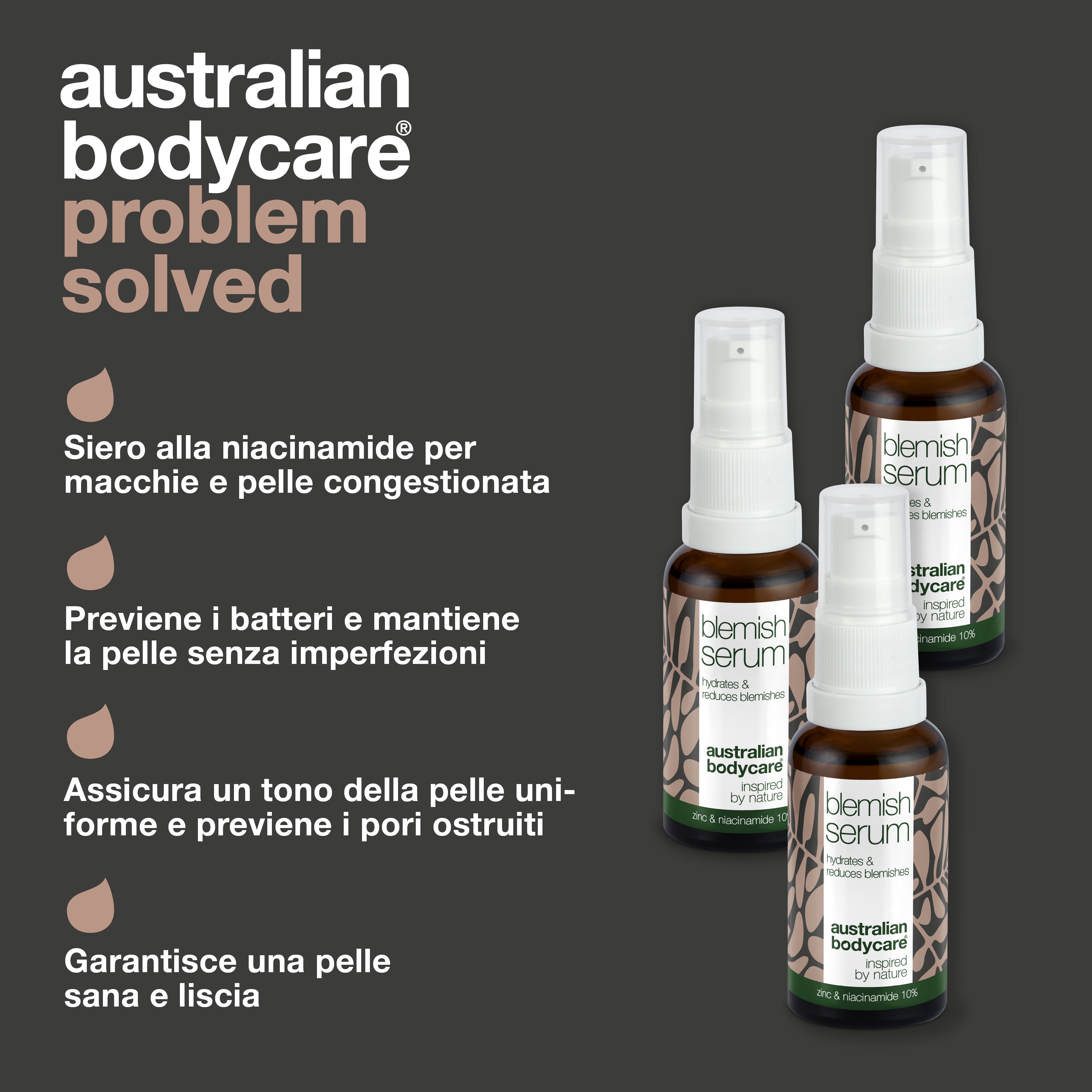 3x siero alla niacinamide per brufoli e punti neri: con niacinamide al 10%, zinco all'1% e olio dell'albero del tè per la pelle grassa e soggetta a imperfezioni.