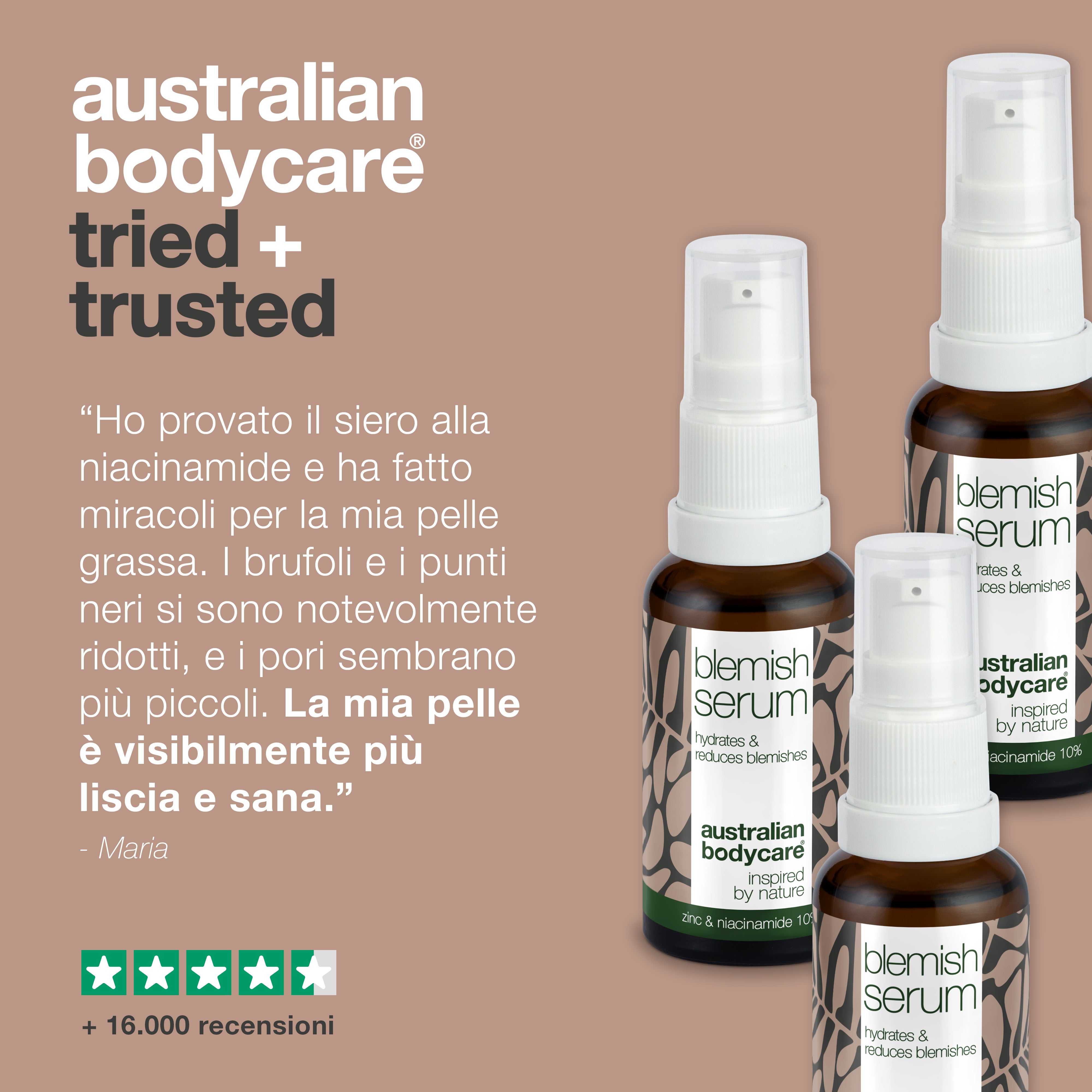 3x siero alla niacinamide per brufoli e punti neri: con niacinamide al 10%, zinco all'1% e olio dell'albero del tè per la pelle grassa e soggetta a imperfezioni.