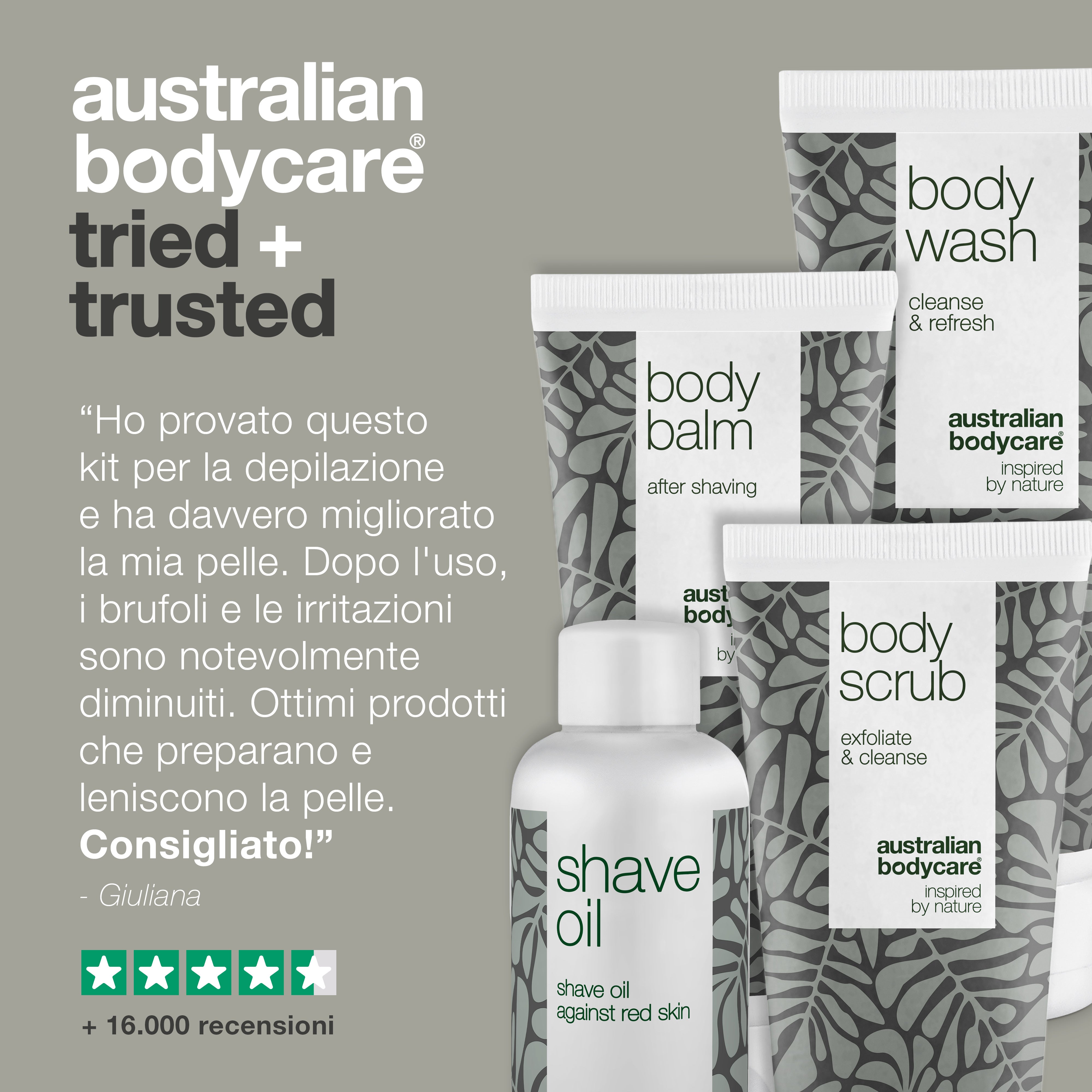 Kit per la rasatura del corpo Red Razor Bump: elimina peli incarniti, sbavature e bruciature da rasoio.