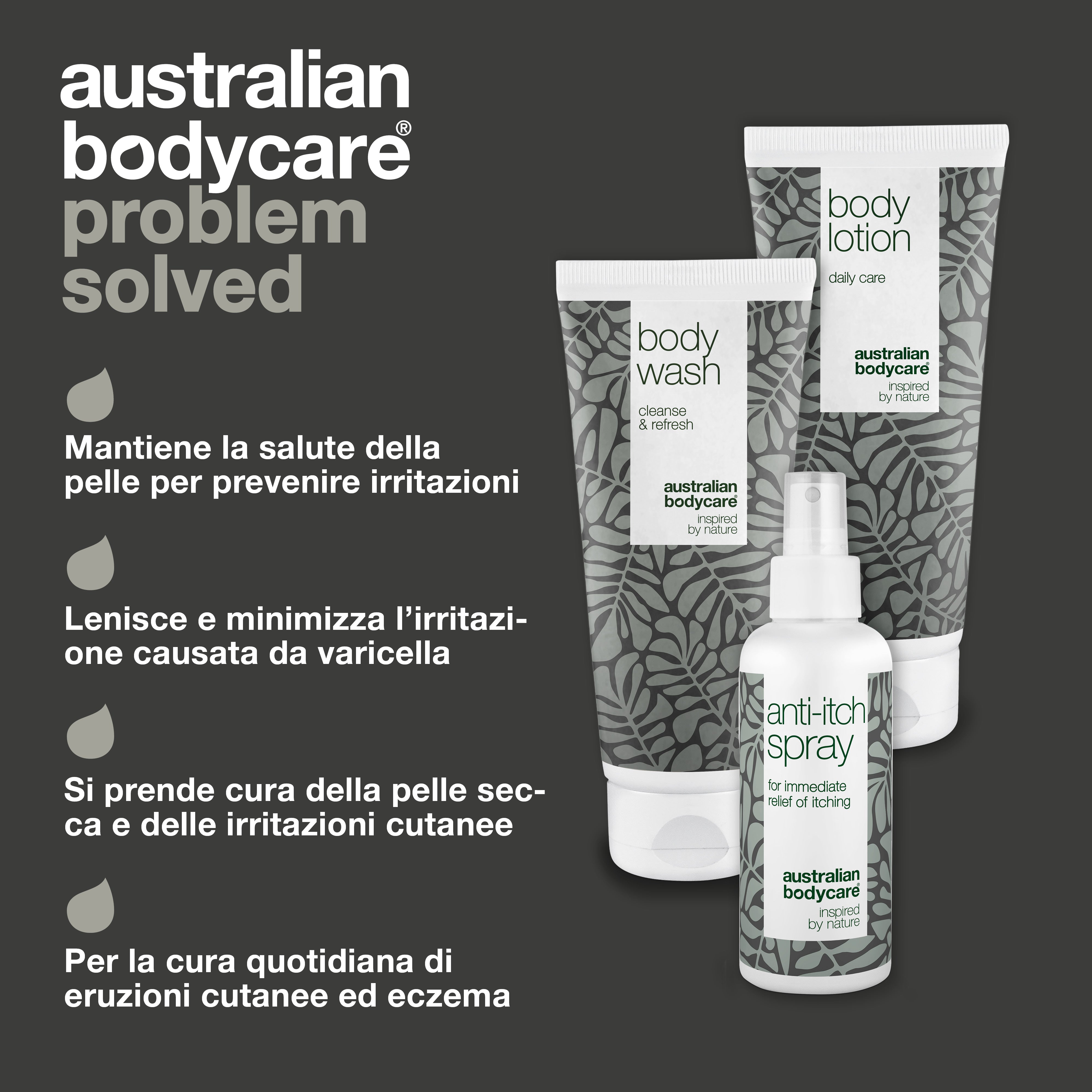 Kit per fermare il prurito in tutto il corpo — 3 prodotti lenitivi per pelle irritata e con prurito in tutto il corpo