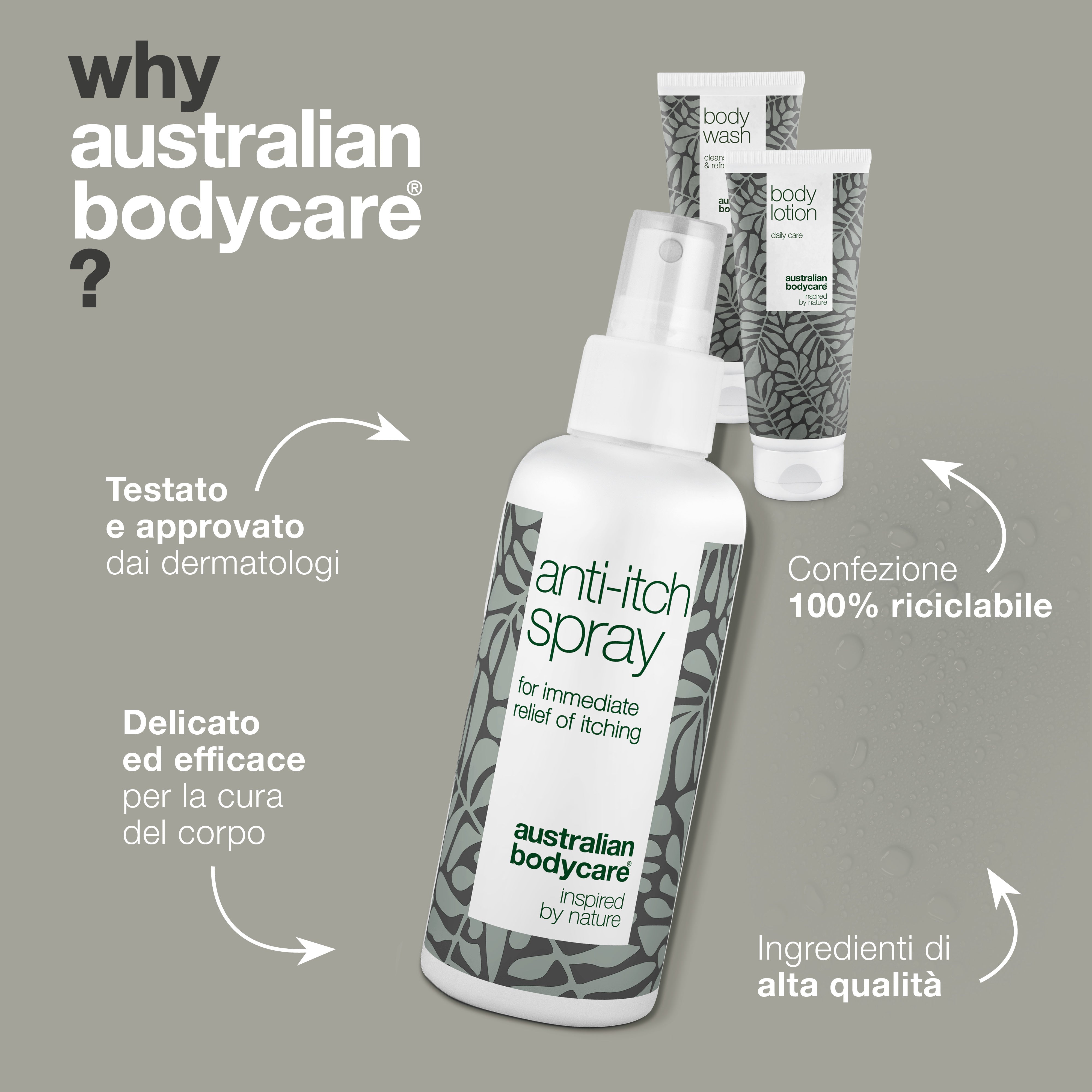 Kit per fermare il prurito in tutto il corpo — 3 prodotti lenitivi per pelle irritata e con prurito in tutto il corpo
