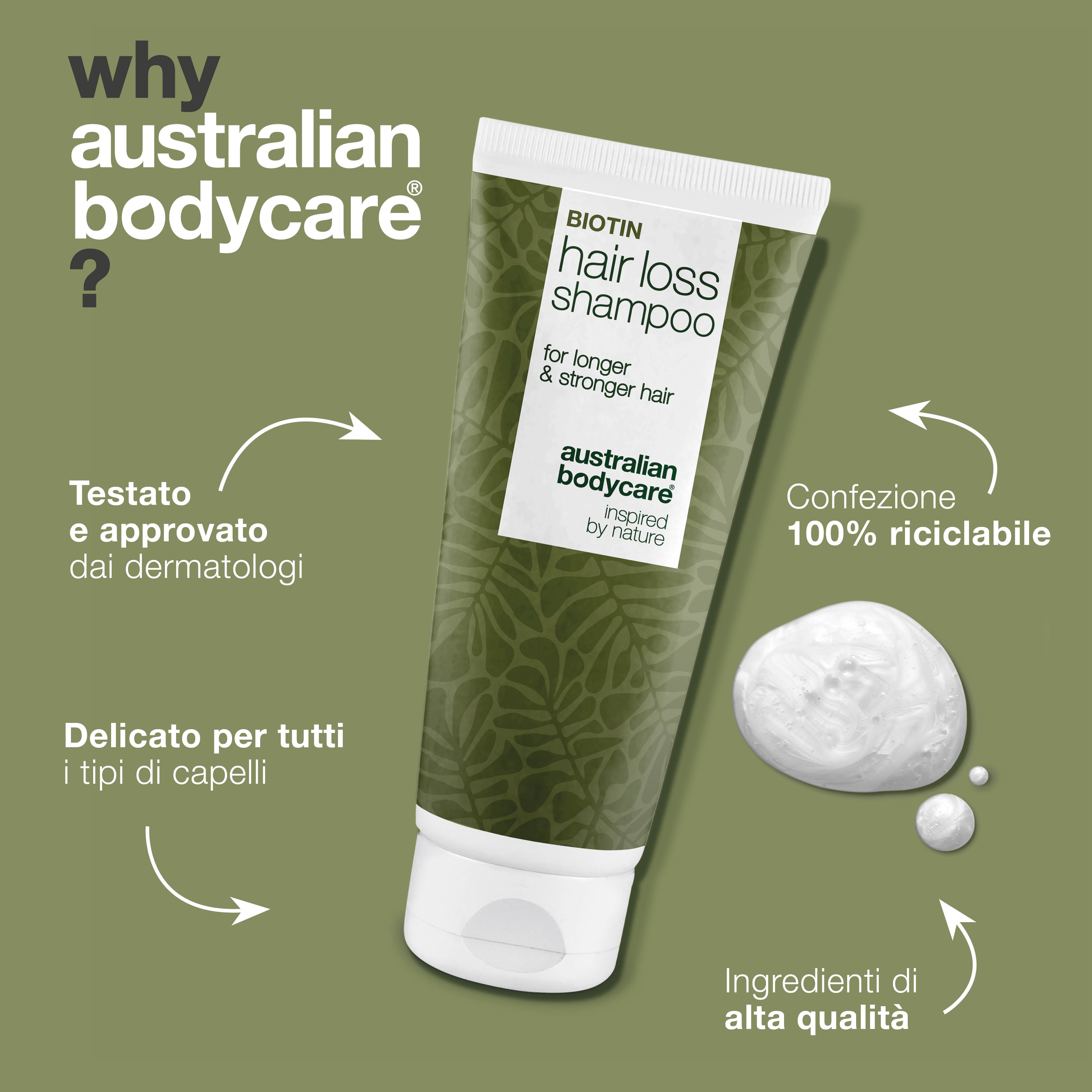 Shampoo Anticaduta per Capelli Diradati con Biotina e Capilia Longa — Shampoo per Capelli Fini, Fini o Diradati