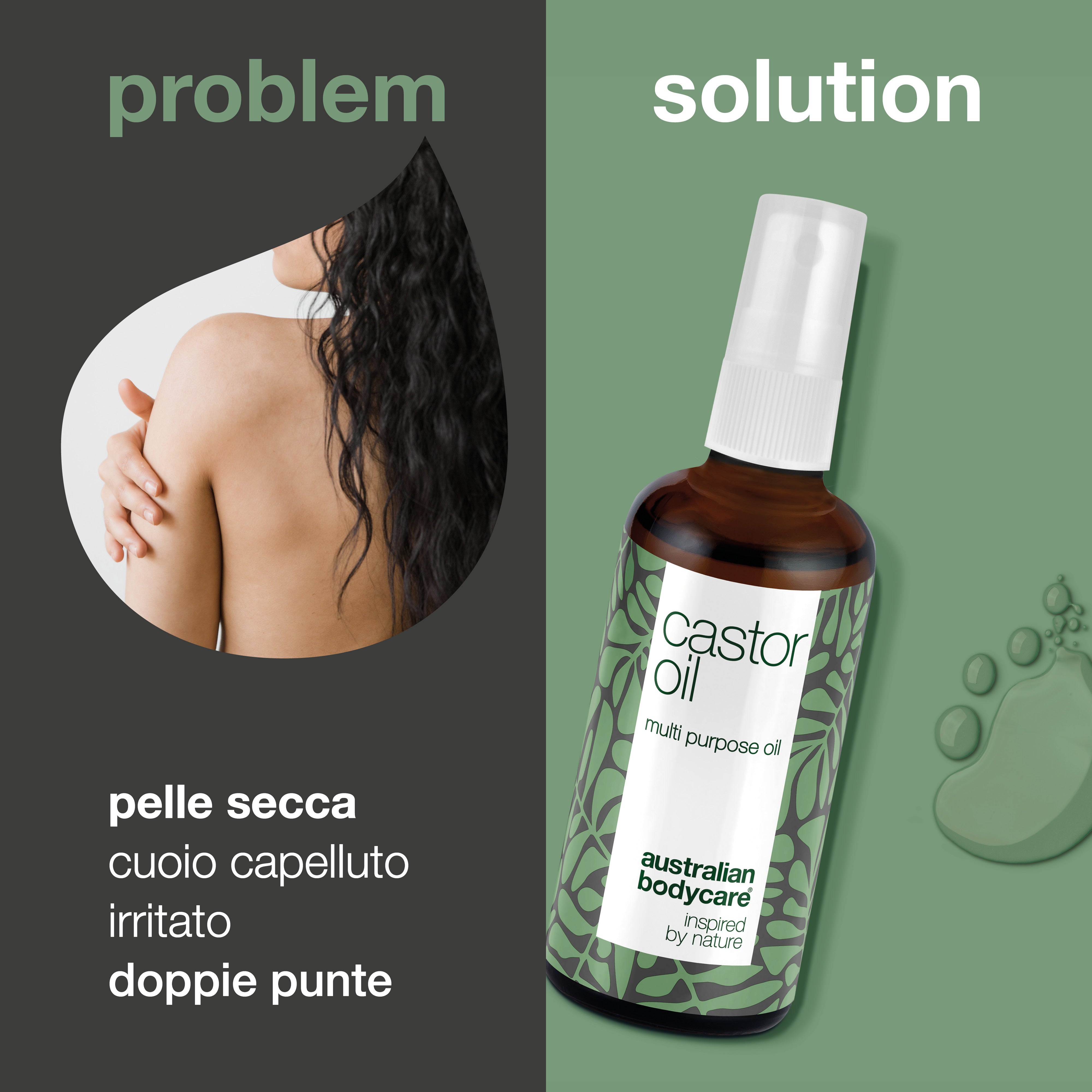 olio di ricino per i capelli
