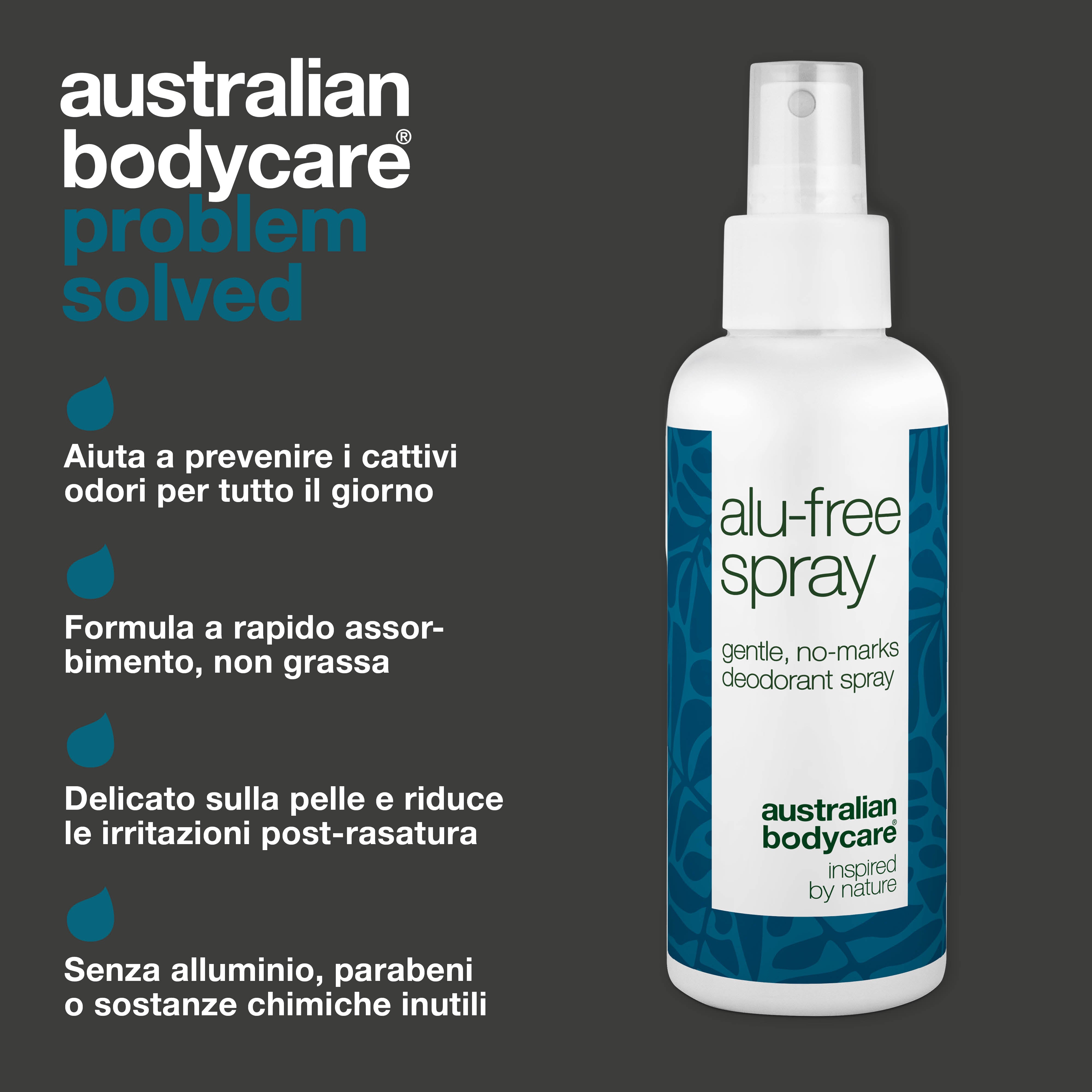 Deodorante spray senza alluminio – Freschezza naturale – Deodorante efficace senza alluminio con ingredienti naturali. Combatte gli odori, asciuga rapidamente e ti mantiene fresco tutto il giorno. Delicato sulla pelle.