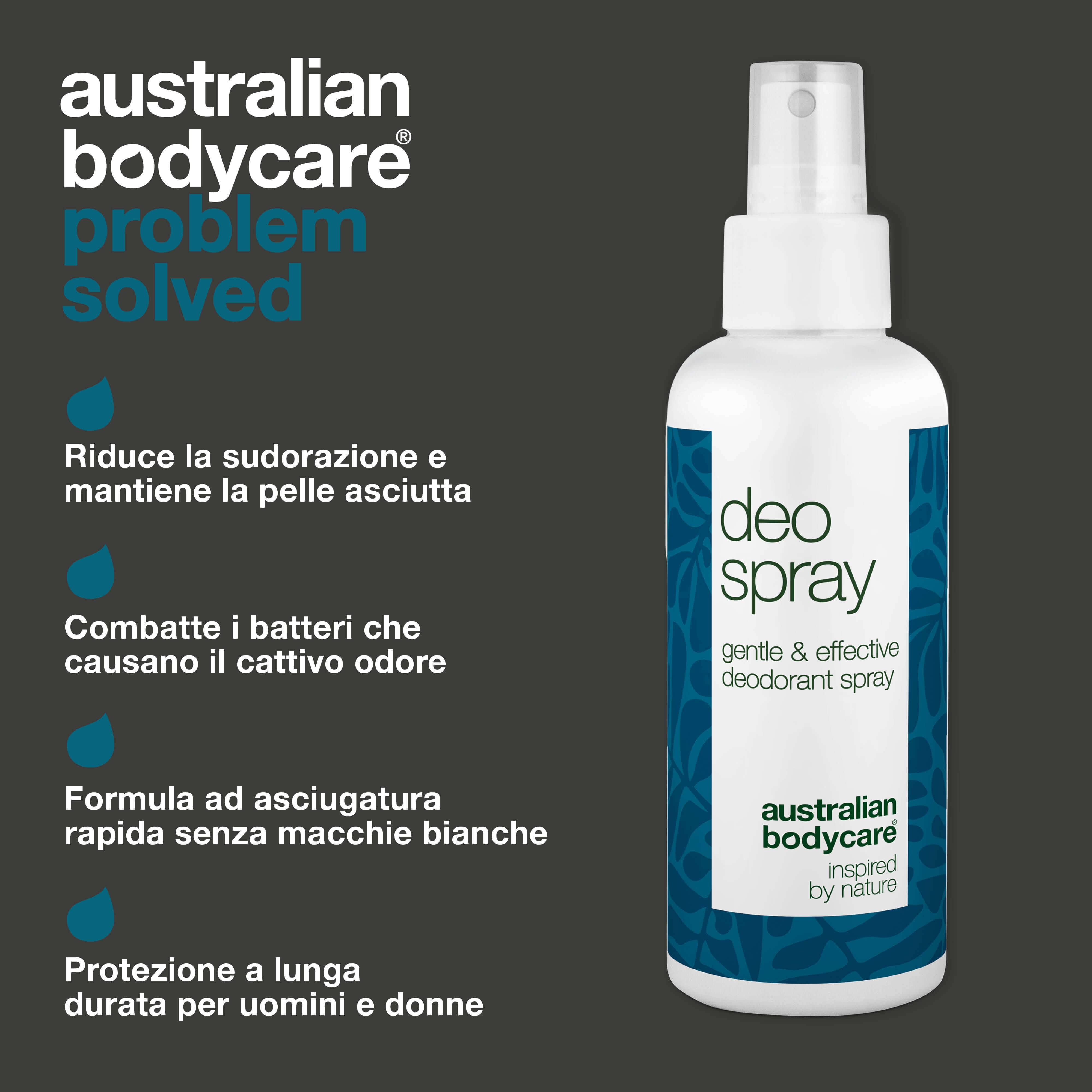 Deodorante Spray Antitraspirante – Contro Sudore e Odori — Controlla la sudorazione e previene i cattivi odori con questo deodorante a lunga durata. Testato dermatologicamente, adatto a tutti i tipi di pelle.