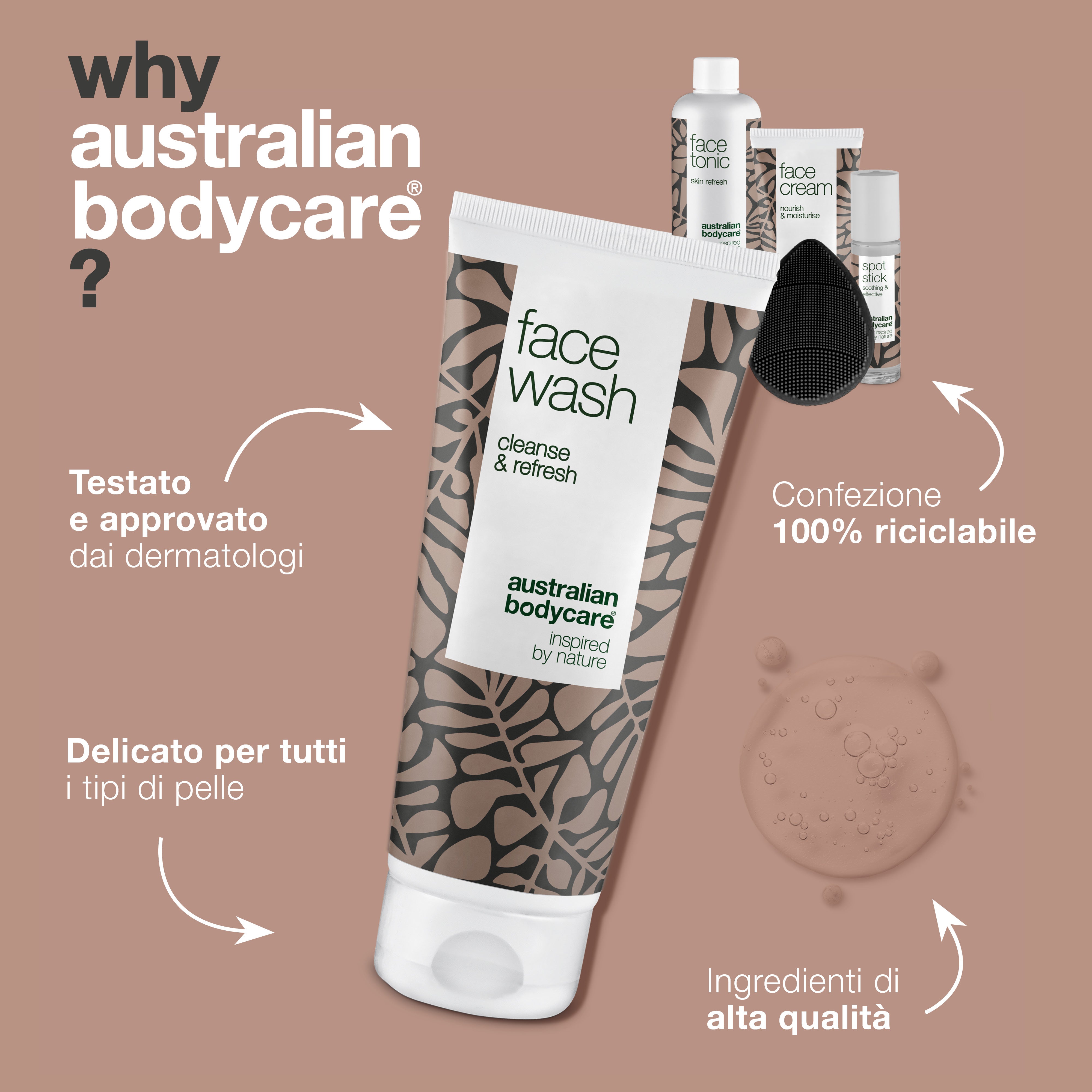 Impacco viso con scrub viso — confezione da 5 per la pulizia quotidiana della pelle con imperfezioni e macchie