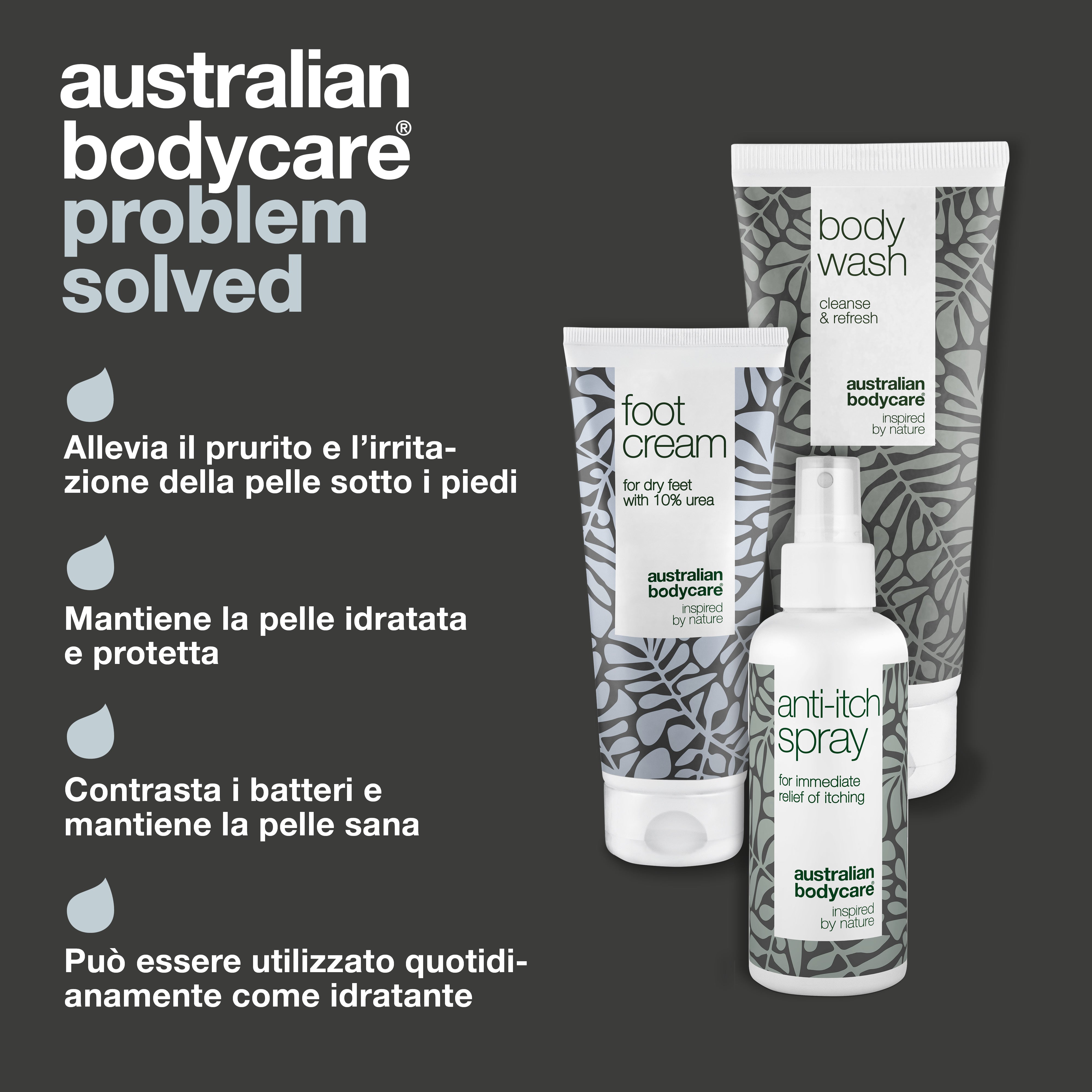 3 prodotti per prurito ai piedi - Kit per la cura quotidiana del prurito ai piedi