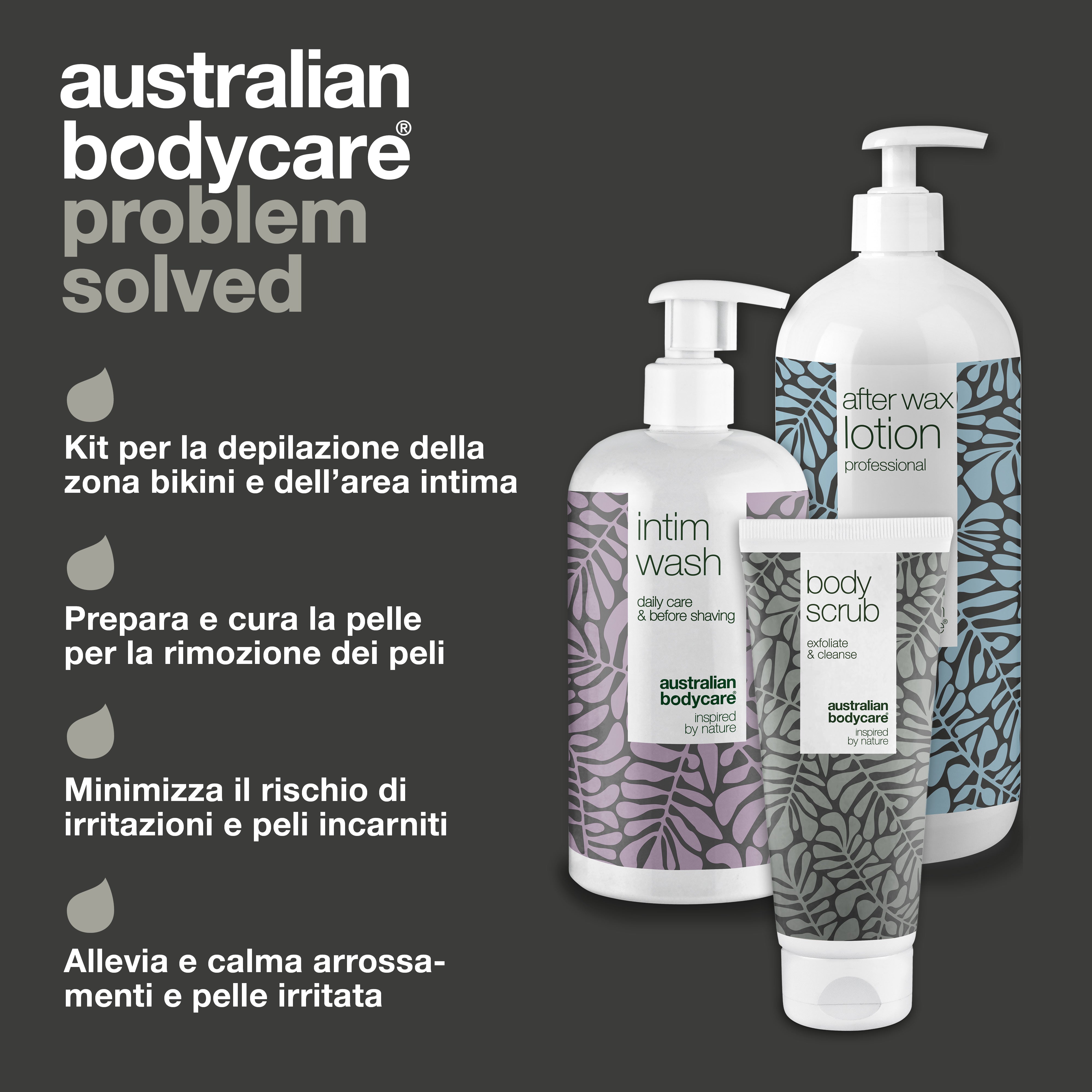 Kit cera brasiliana — 3 prodotti per rimuovere i peli dalla zona bikini e dalla zona intima