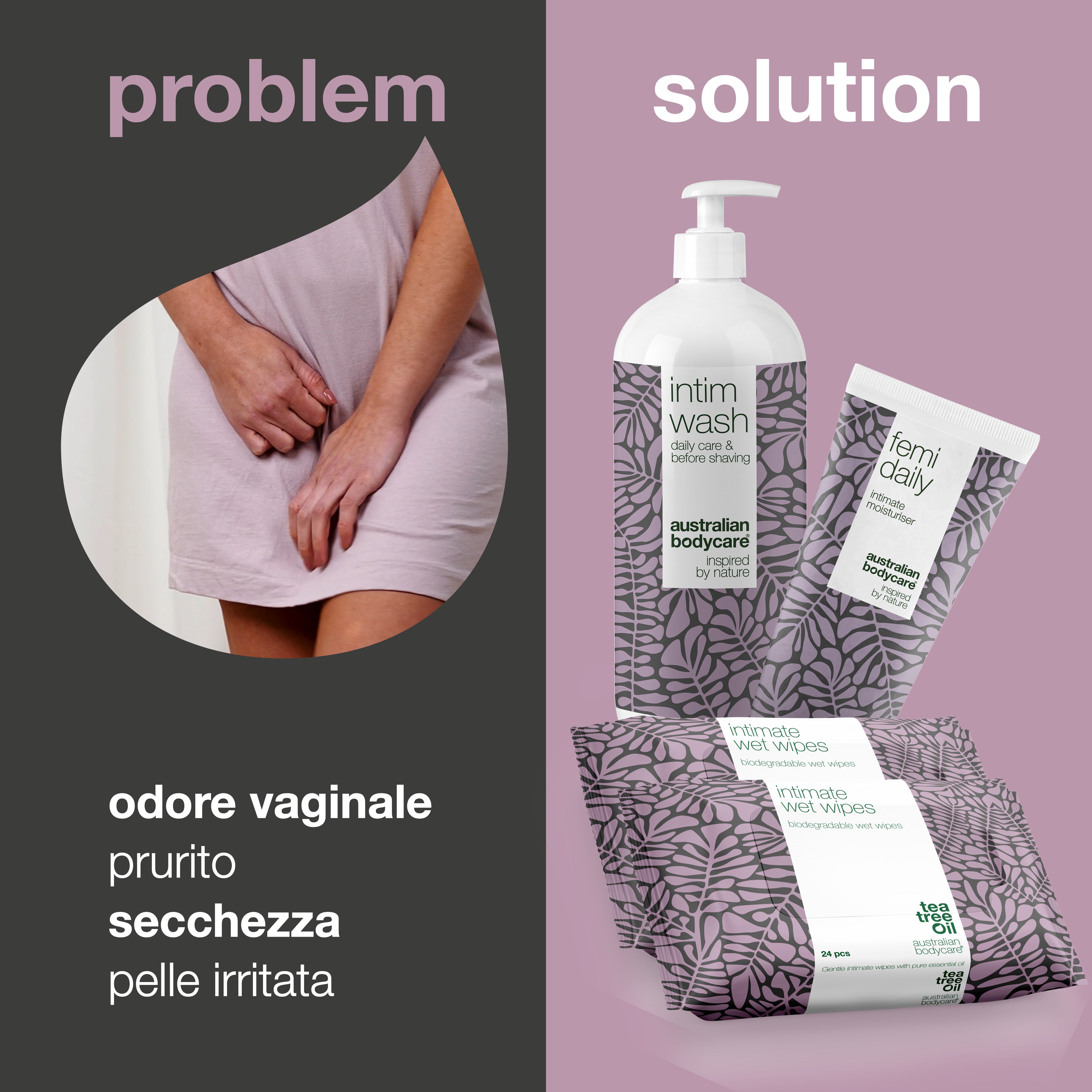 Kit per la cura intima XL — Prodotti intimi per prurito, bruciore, secchezza e irritazione vaginale