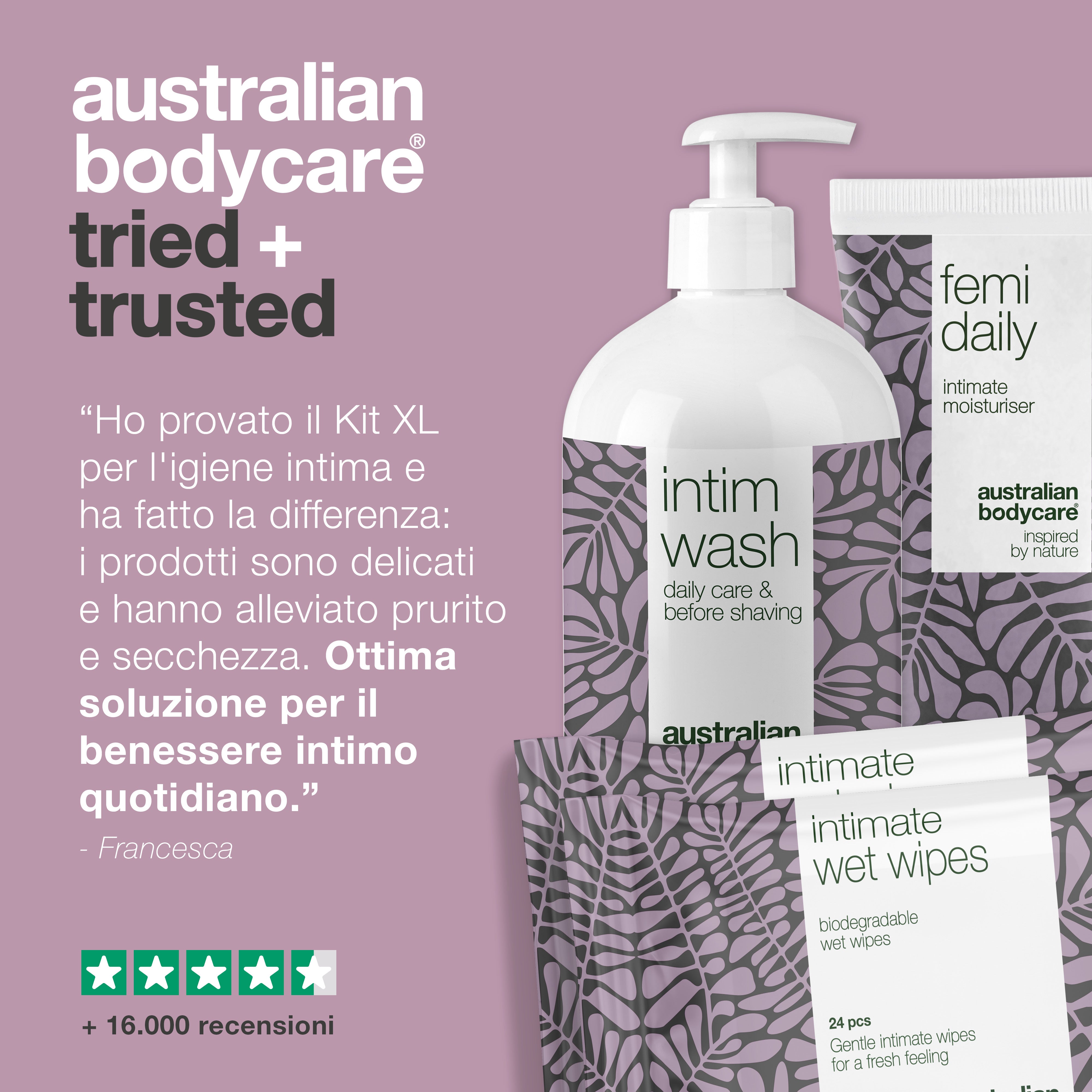 Kit per la cura intima XL — Prodotti intimi per prurito, bruciore, secchezza e irritazione vaginale
