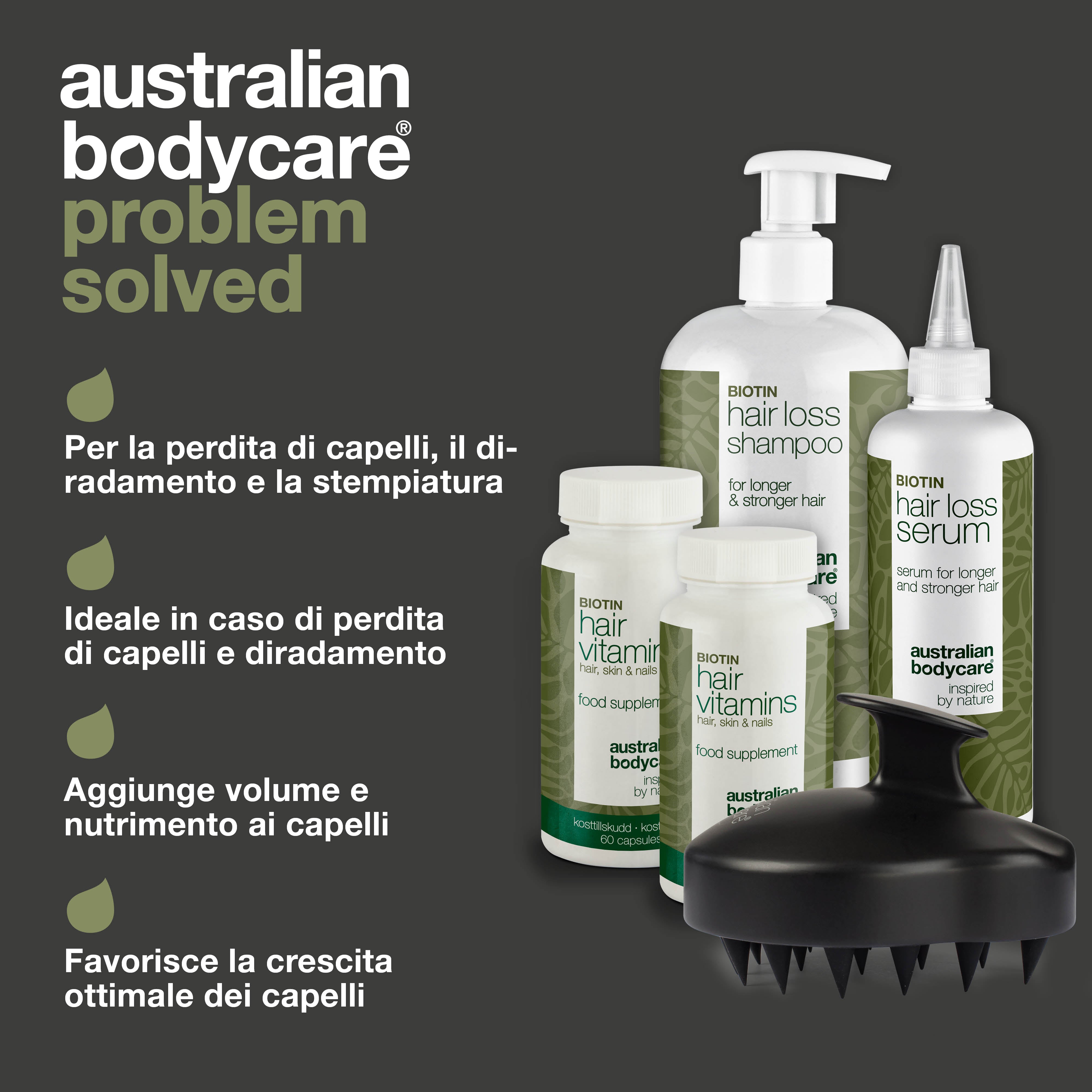 Kit completo di prodotti anticaduta con prodotti in formato XL — 5 prodotti per la cura quotidiana dei capelli che cadono, capelli sottili e diradati