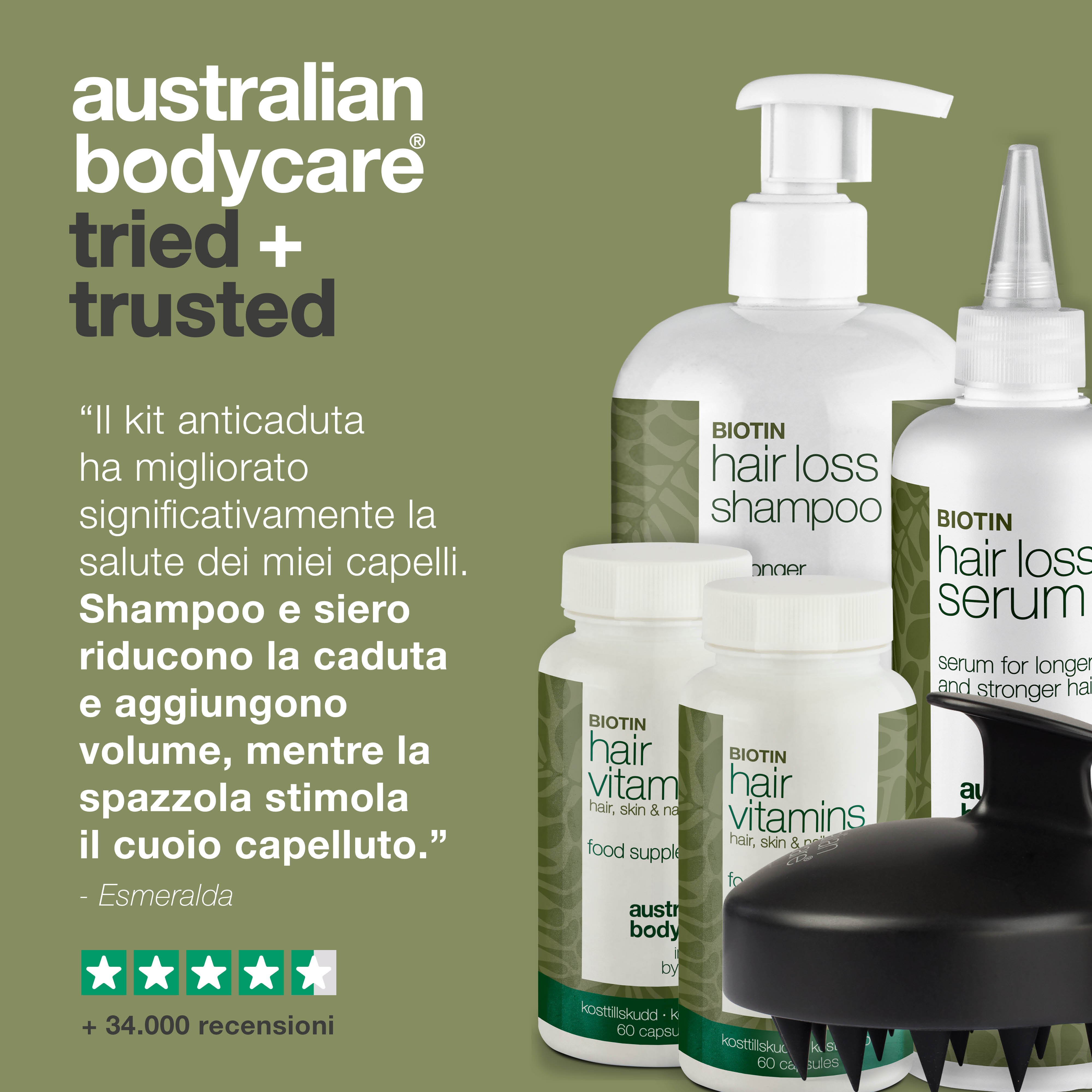 Kit completo di prodotti anticaduta con prodotti in formato XL — 5 prodotti per la cura quotidiana dei capelli che cadono, capelli sottili e diradati