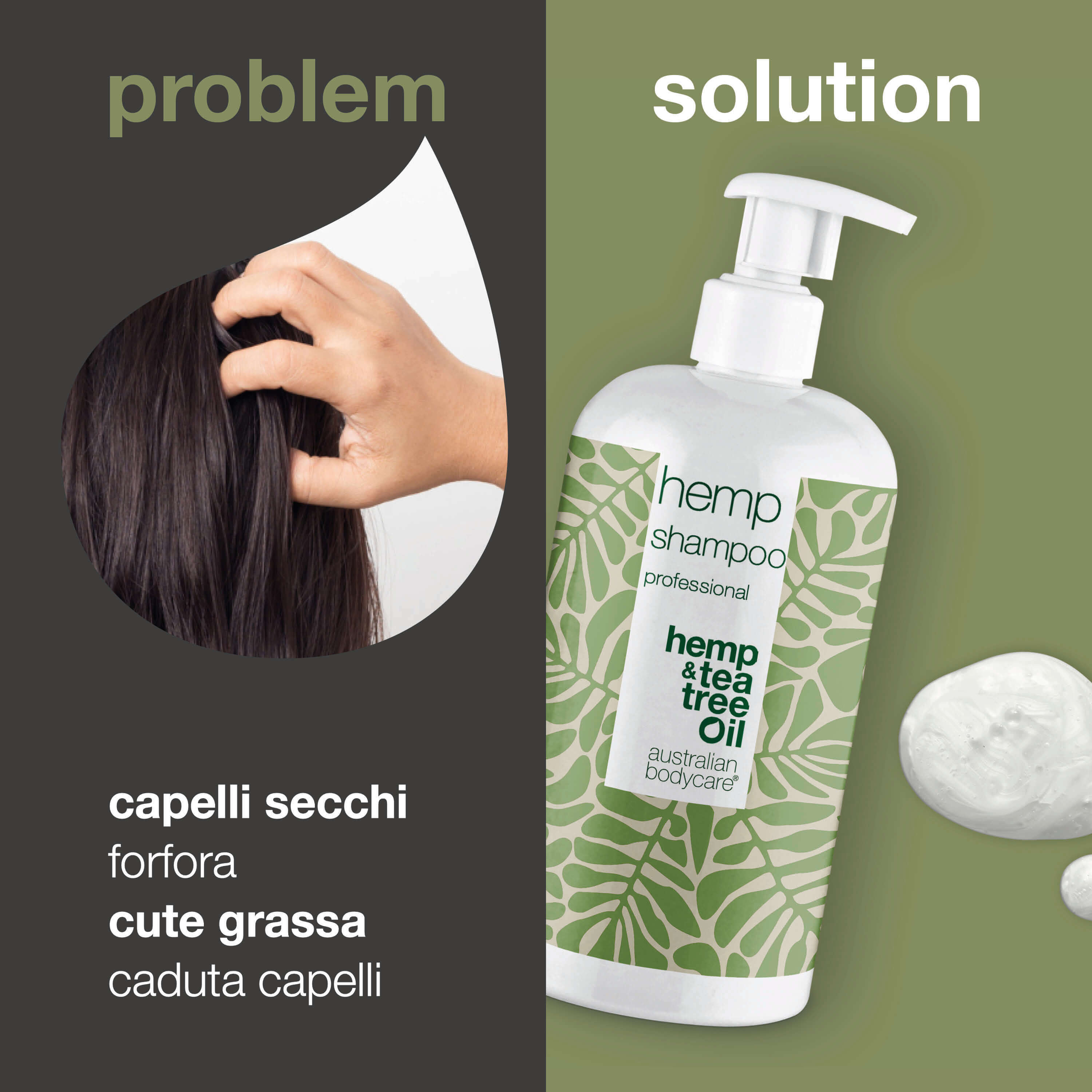 Shampoo alla Canapa per Capelli Secchi e Cute Equilibrata — Shampoo alla canapa fornisce idratazione profonda e aiuta a mantenere il cuoio capelluto bilanciato e sano.