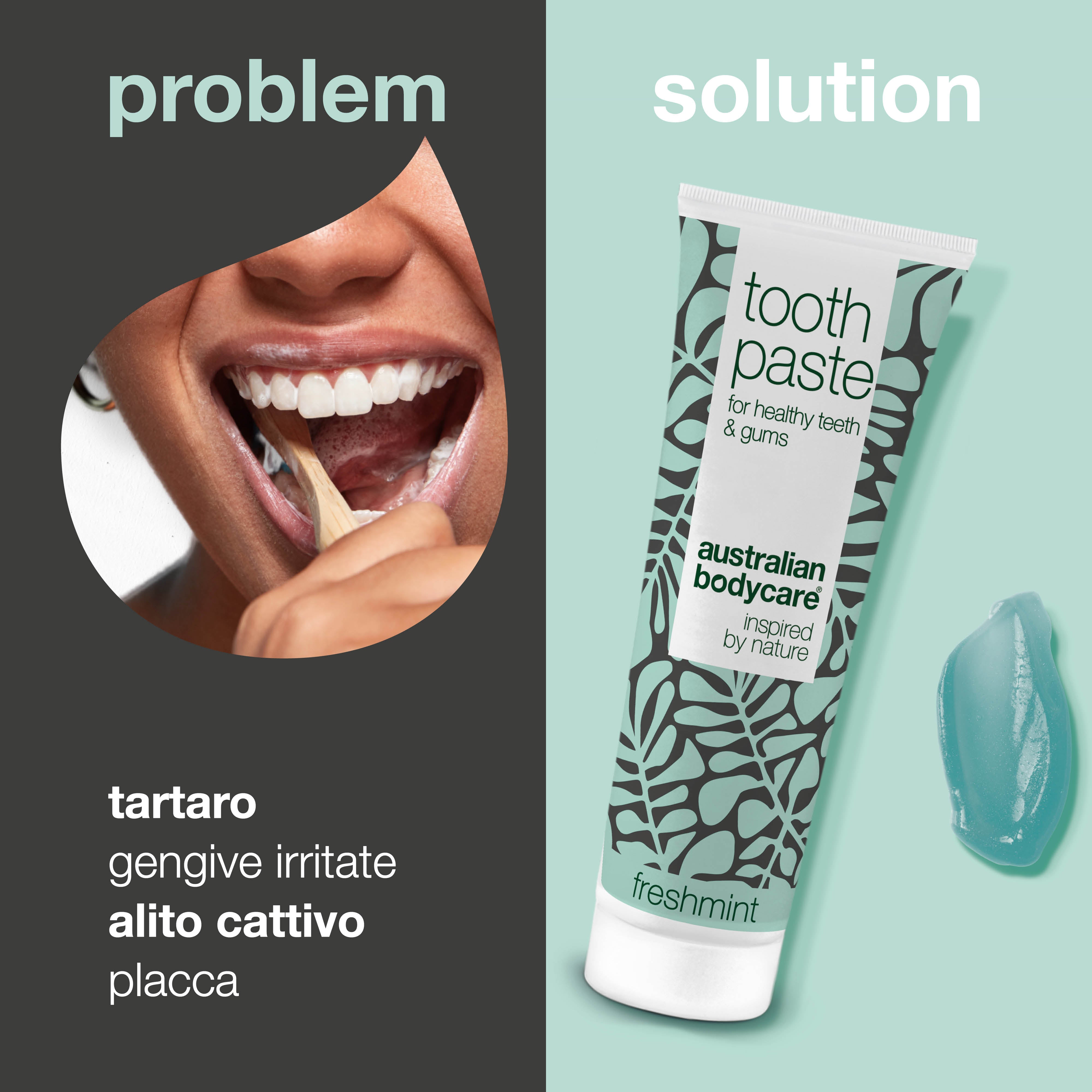 Dentifricio per la cura del tartaro: controllo efficace del tartaro con ingredienti naturali