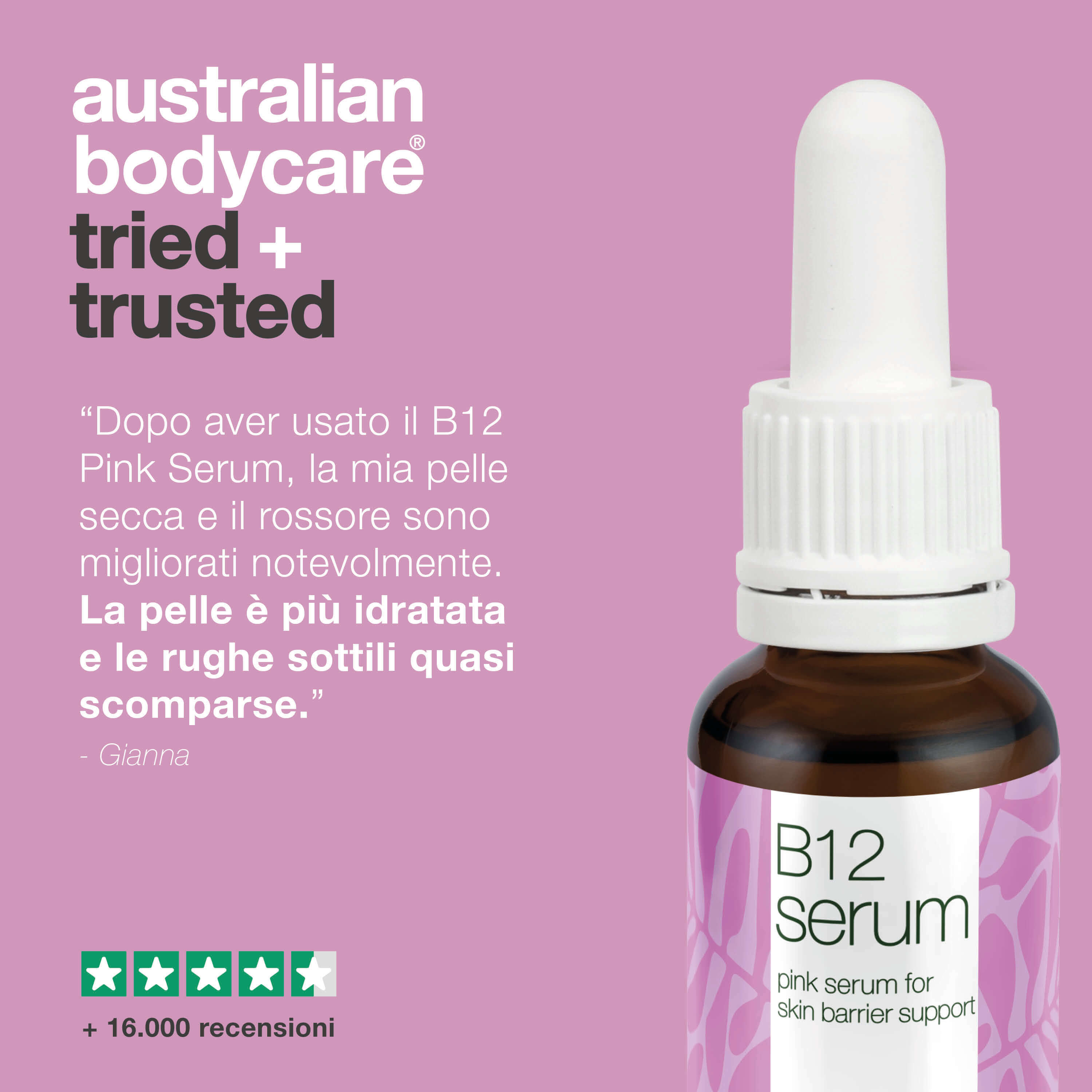 B12 Pink Serum – Riduci rossori e rinforza la barriera cutanea — B12 Pink Serum riduce i rossori e rinforza la barriera cutanea. Ideale per pelle secca e sensibile. Scopri una pelle sana & luminosa.