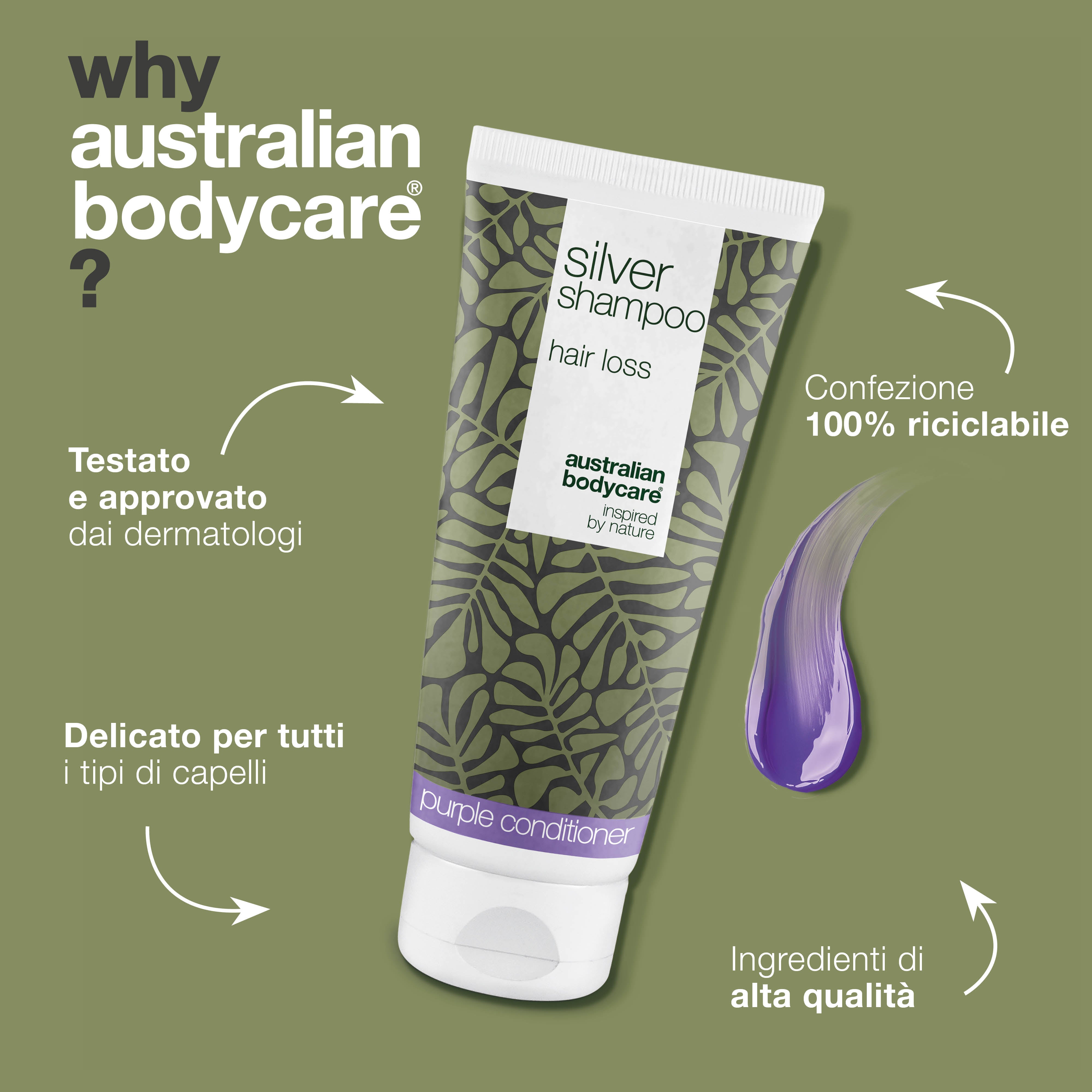 Silver Shampoo – Promuove la crescita e ravviva il colore – Neutralizza i toni gialli con Silver Shampoo. Nutre i capelli e sostiene il vibrante colore biondo o grigio.