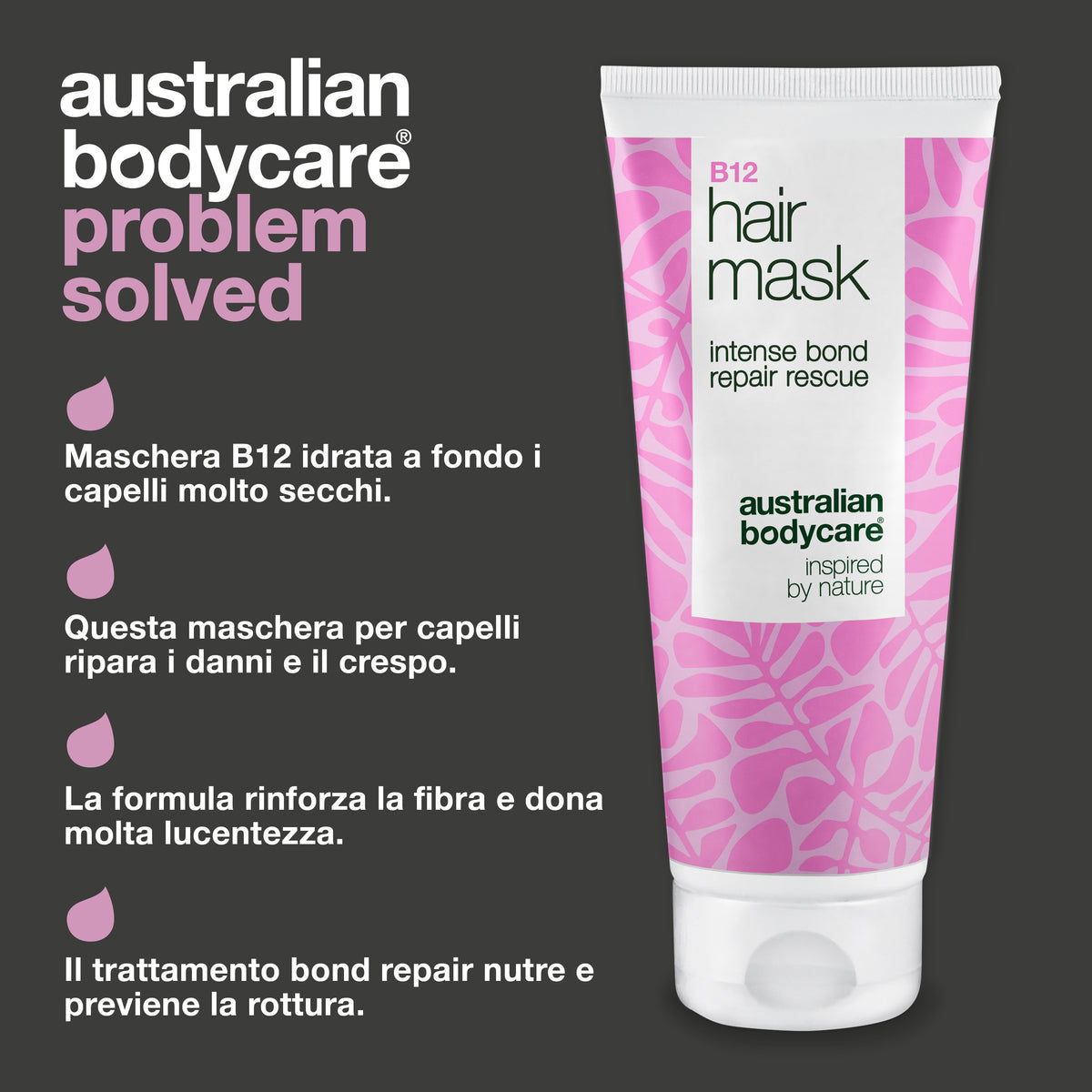 Maschera Capelli B12 dona idratazione intensa, ricostruisce i capelli danneggiati, riduce il crespo e limita la rottura