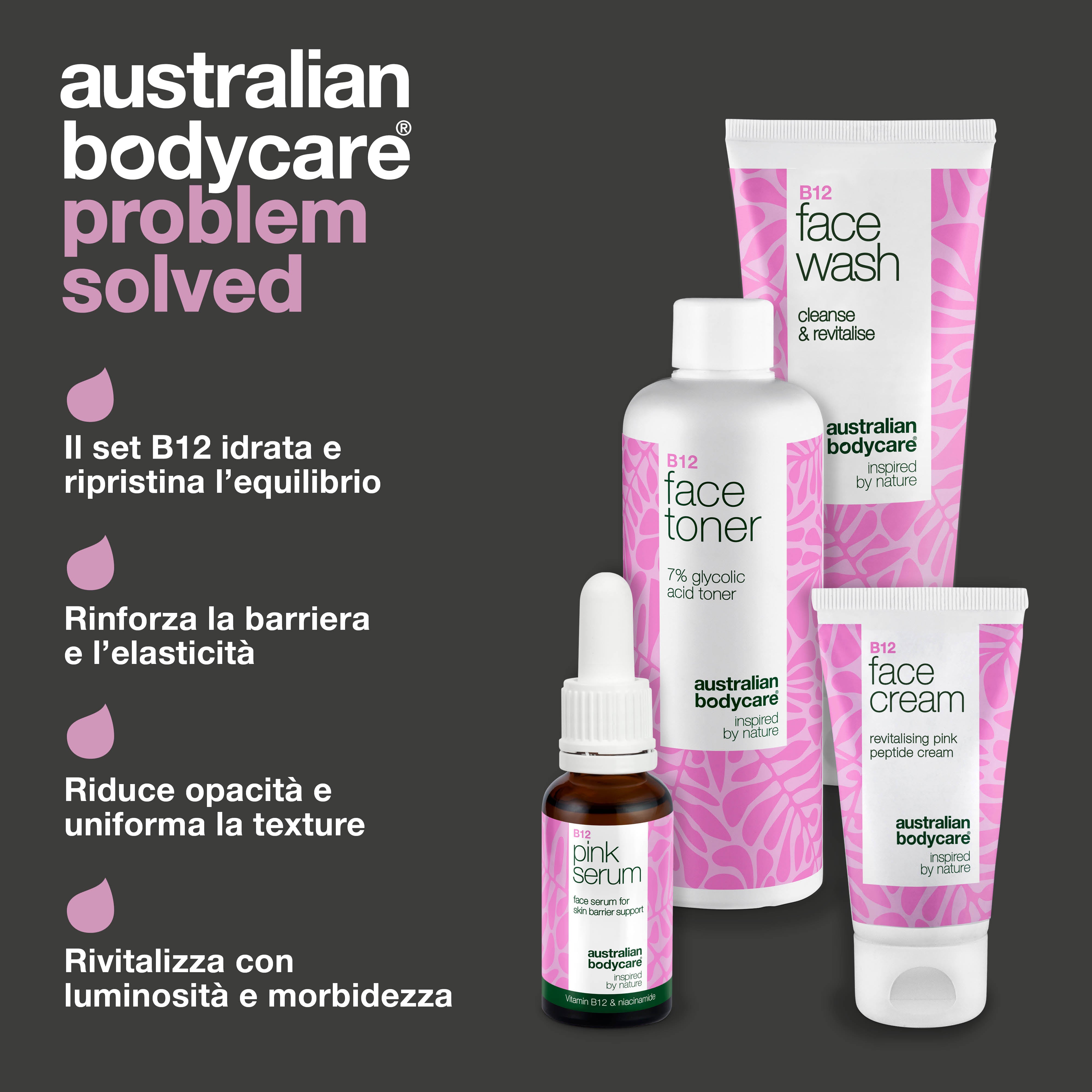 Cura completa della pelle B12 – Rivitalizza la tua pelle durante la menopausa – Rivitalizza la pelle in menopausa con il nostro set B12, ripristinando umidità ed elasticità.