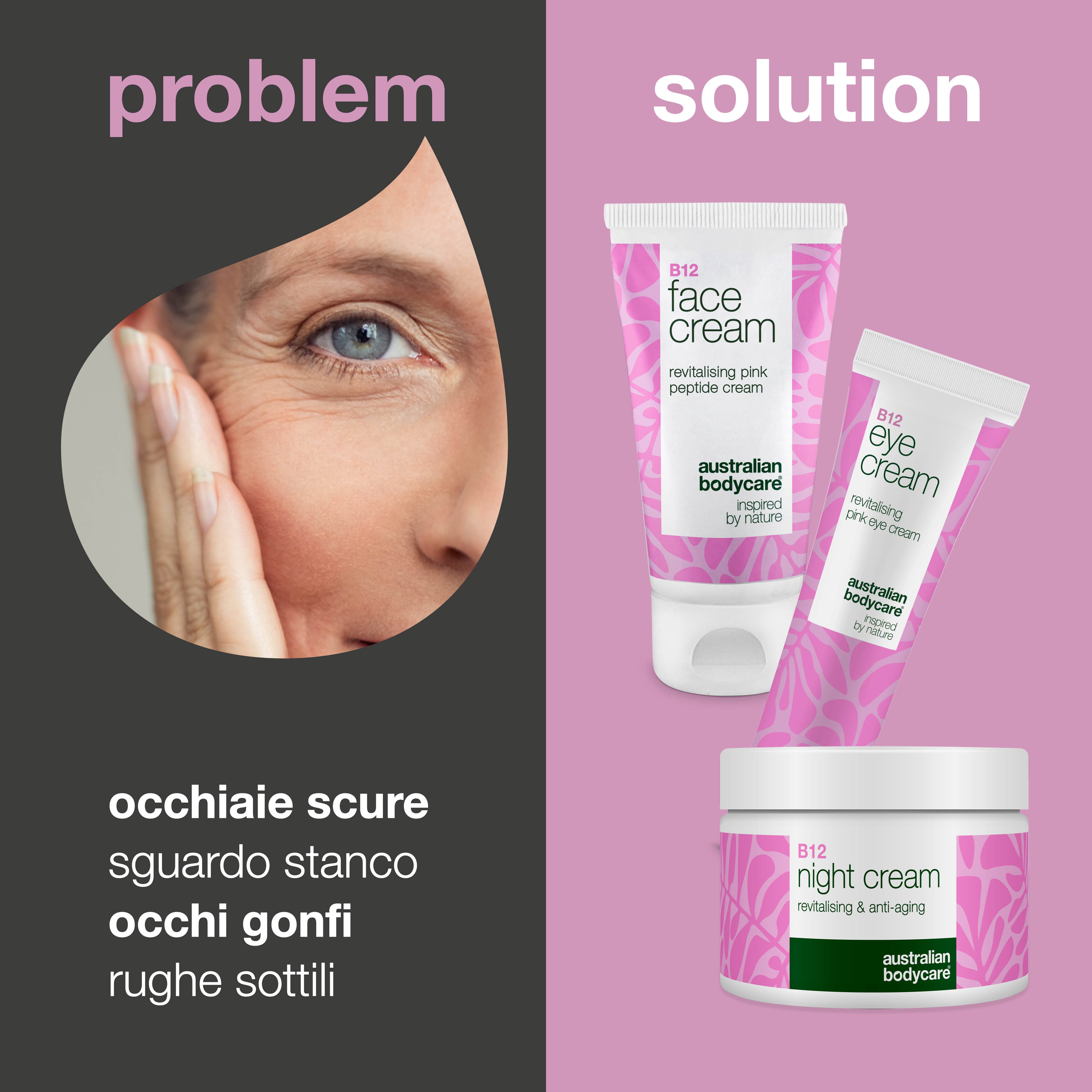 Set per la cura degli occhi B12 per borse e occhiaie — Efficace set B12 per occhiaie e borse. Aggiunge idratazione e luminosità alla zona degli occhi.