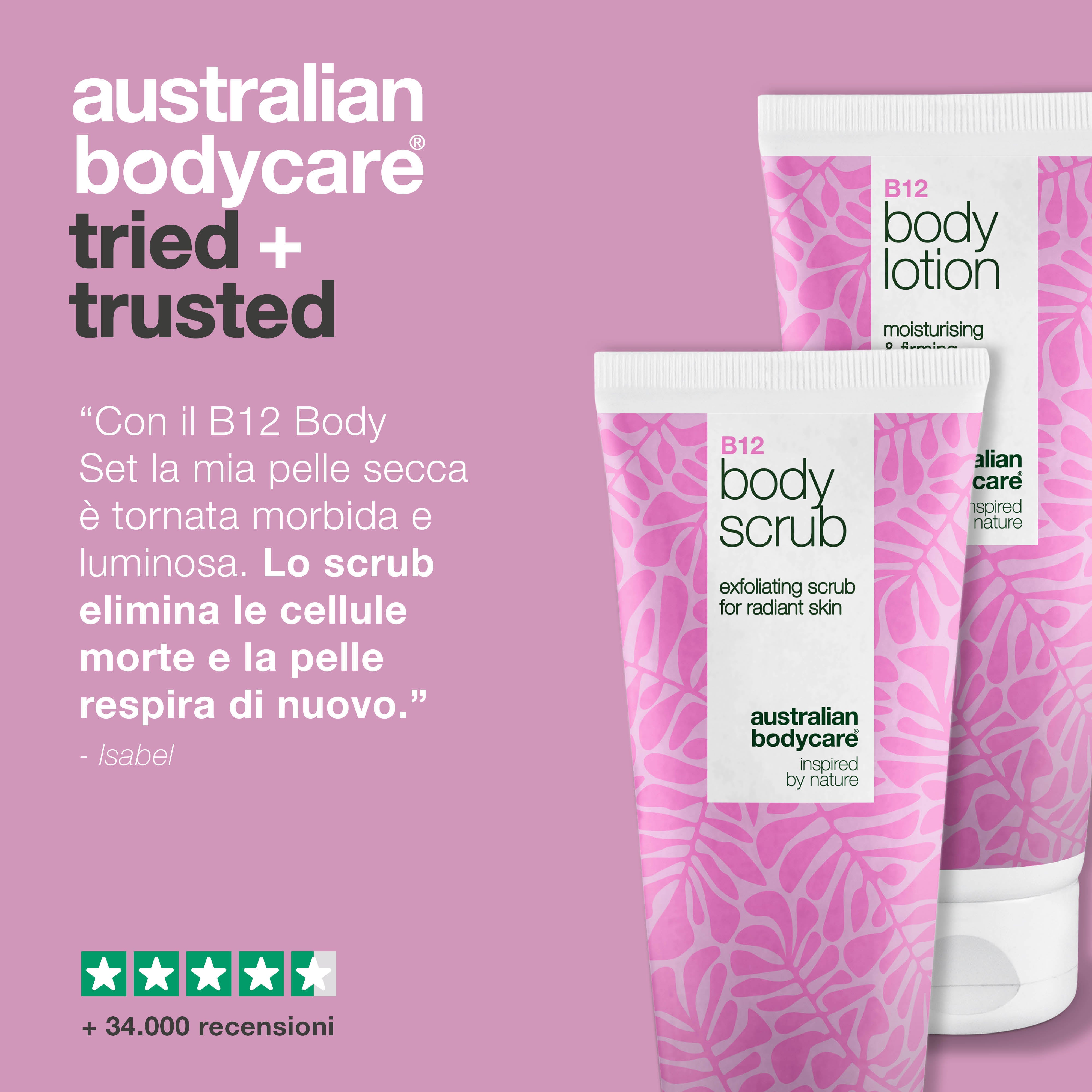 Set di cura della pelle B12 per pelle secca – Esfoliazione & idratazione profonda — Scrub corpo e lozione B12 idratanti per pelle secca e sensibile.
